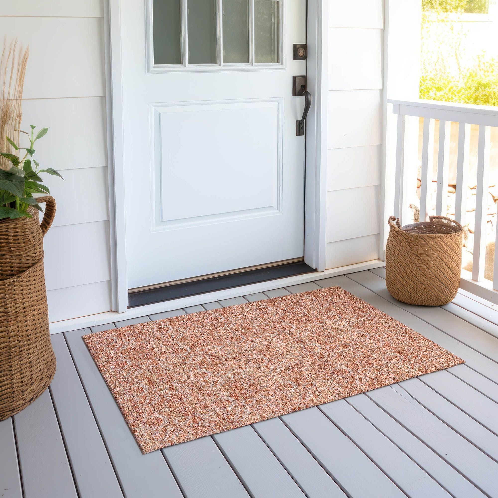 Machine Made ACN662 Salmon Orange Rugs #color_salmon orange