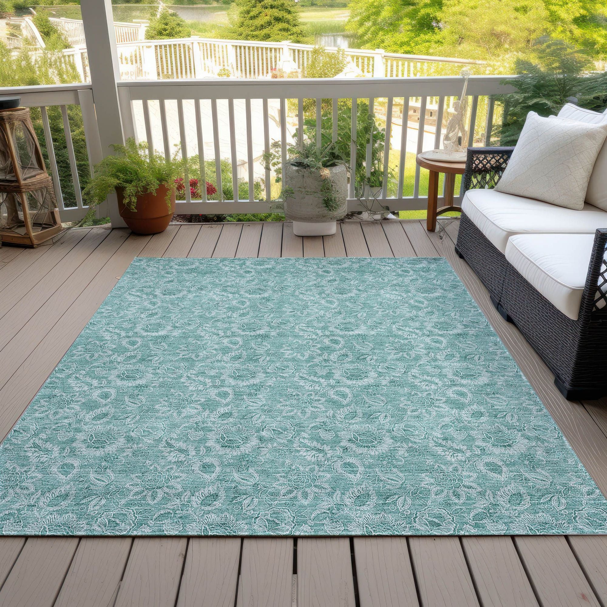 Machine Made ACN662 Teal  Rugs #color_teal 