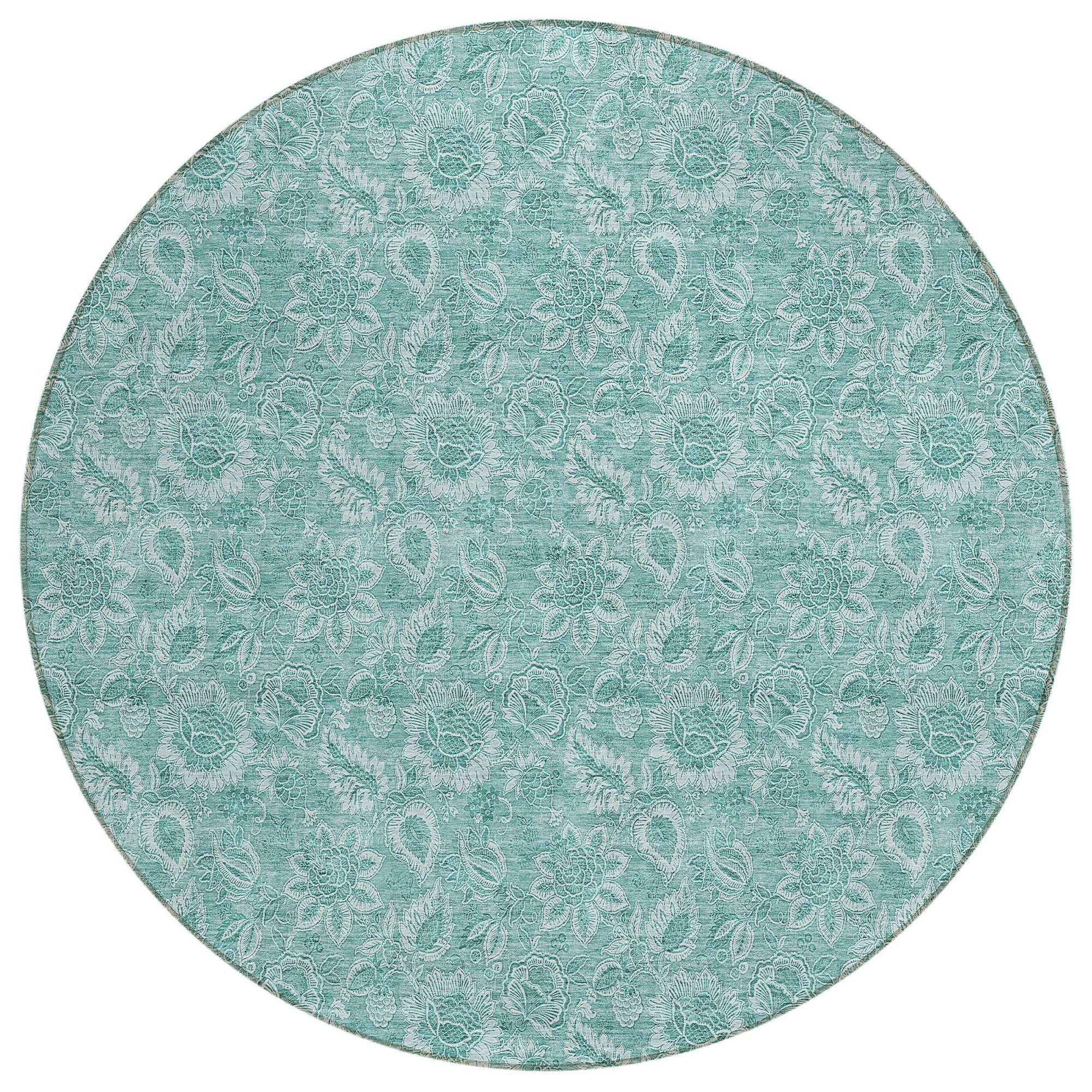 Machine Made ACN662 Teal  Rugs #color_teal 