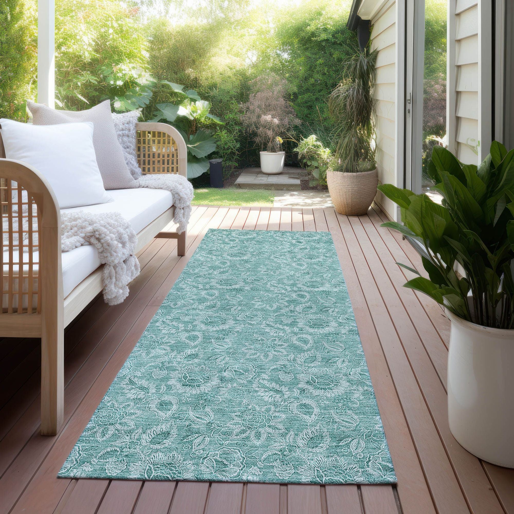 Machine Made ACN662 Teal  Rugs #color_teal 