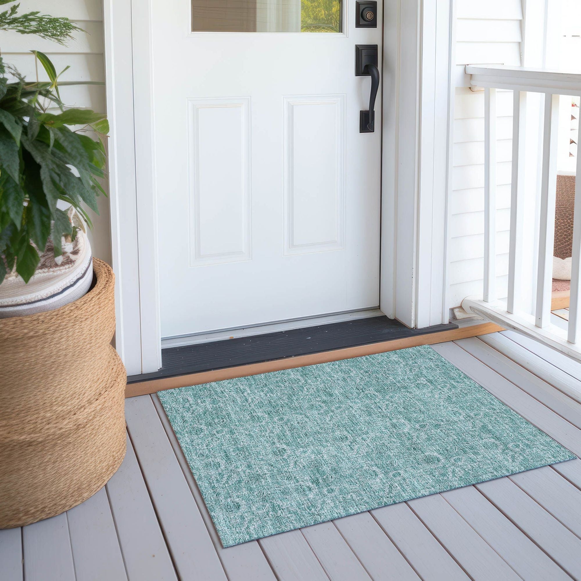 Machine Made ACN662 Teal  Rugs #color_teal 