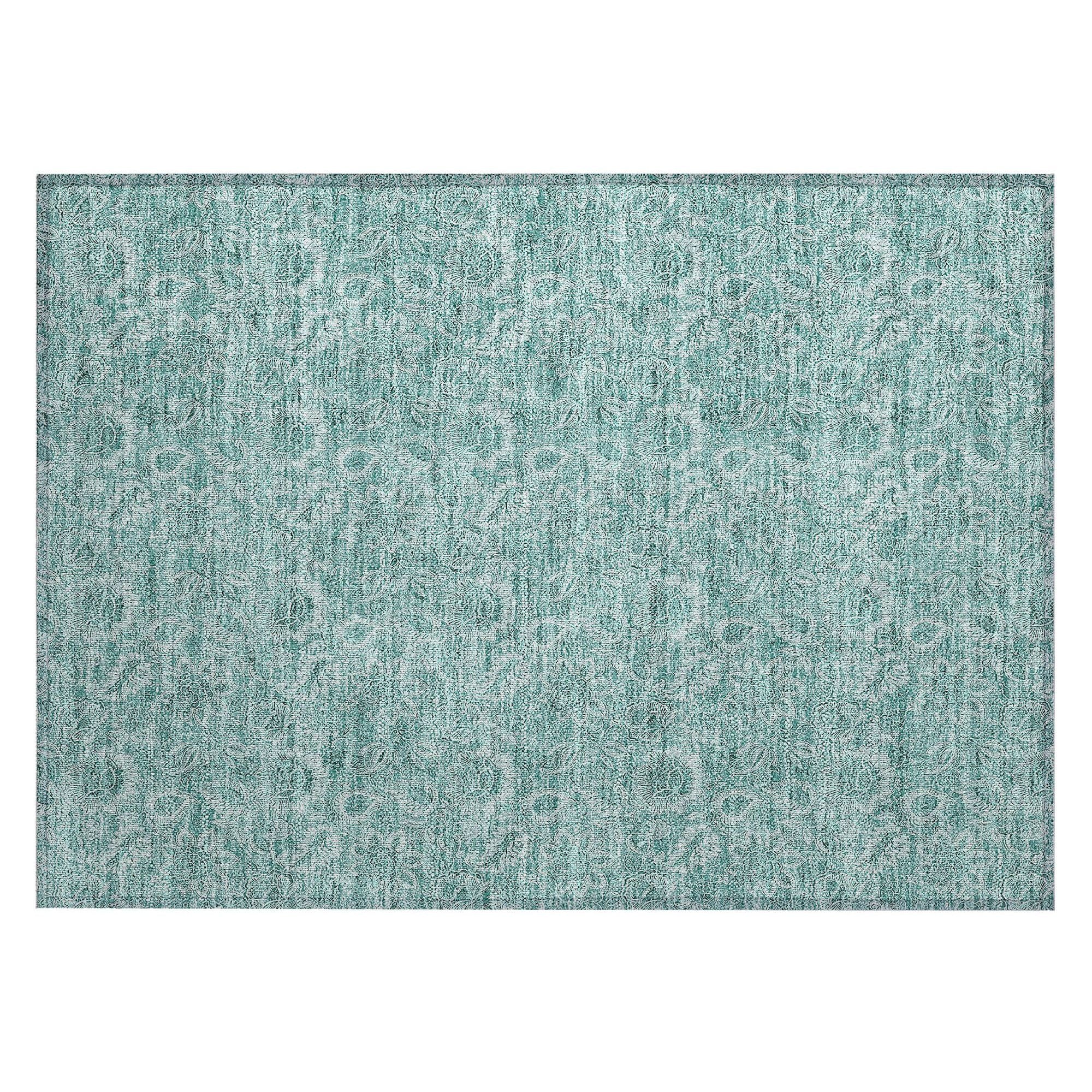 Machine Made ACN662 Teal  Rugs #color_teal 