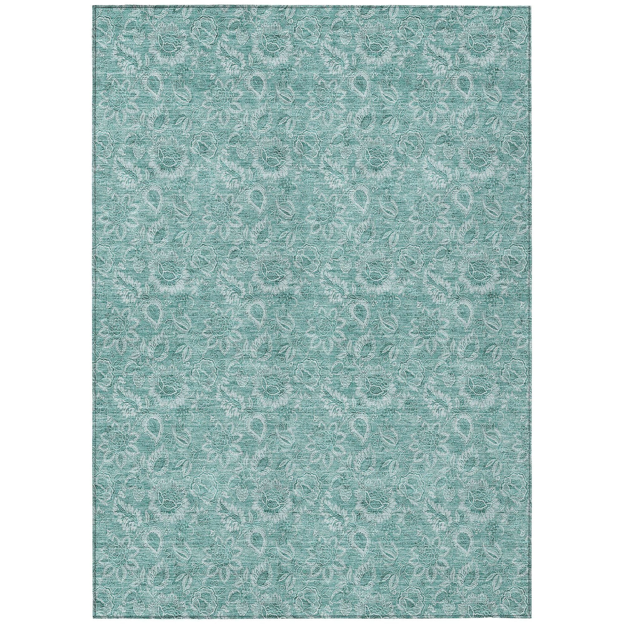 Machine Made ACN662 Teal  Rugs #color_teal 