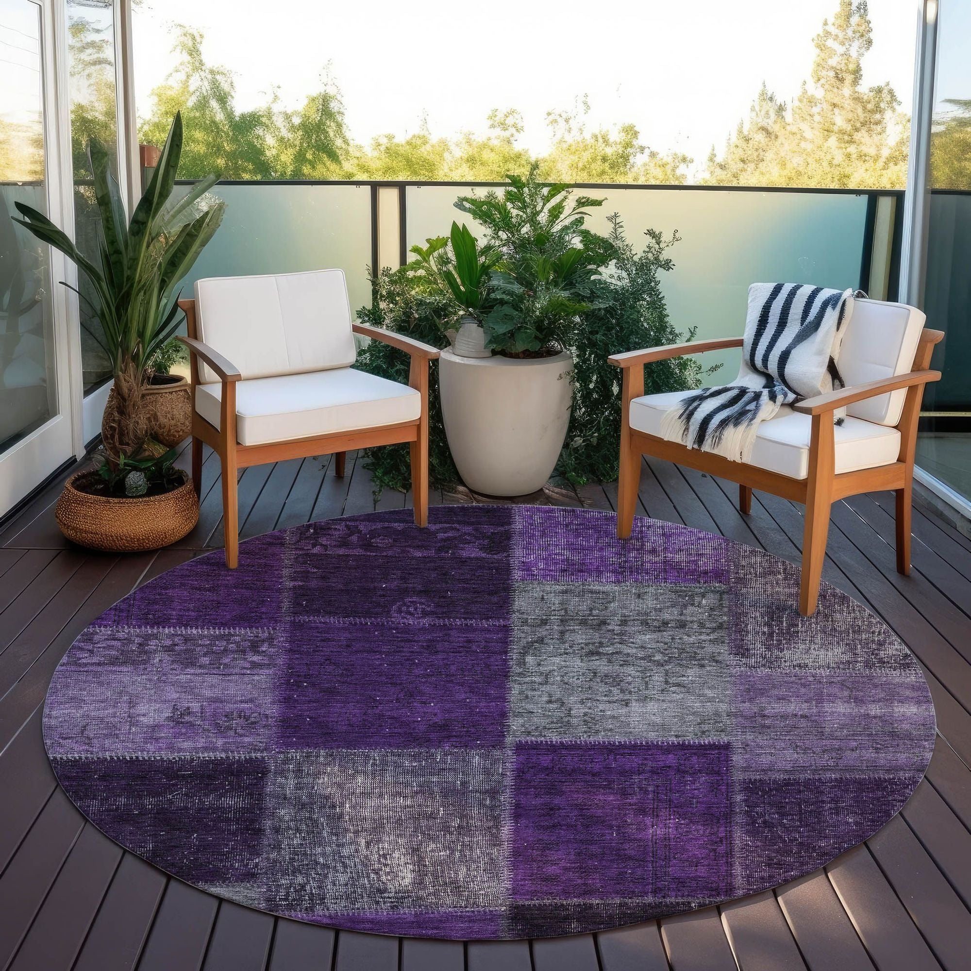 Machine Made ACN663 Eggplant Purple Rugs #color_eggplant purple