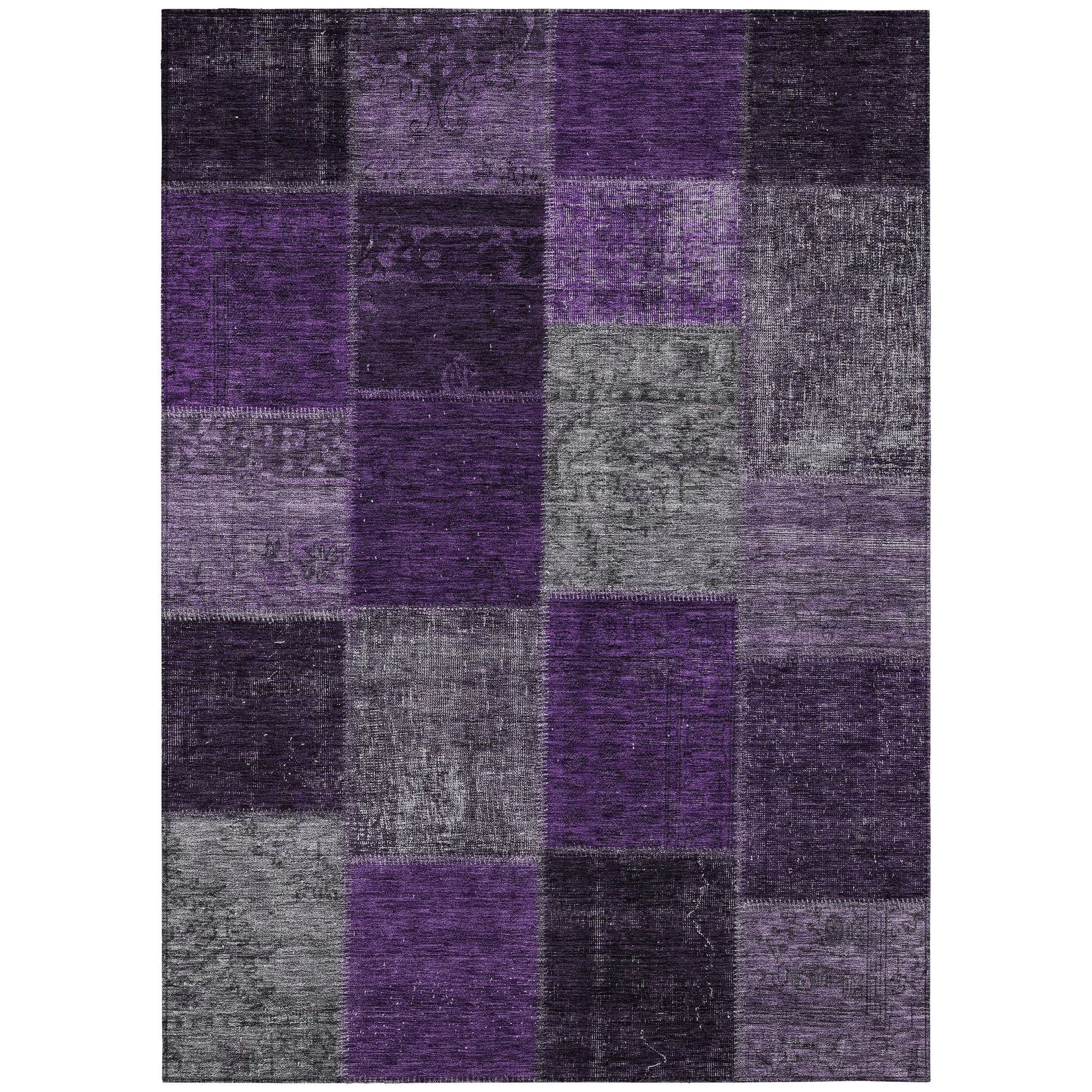 Machine Made ACN663 Eggplant Purple Rugs #color_eggplant purple