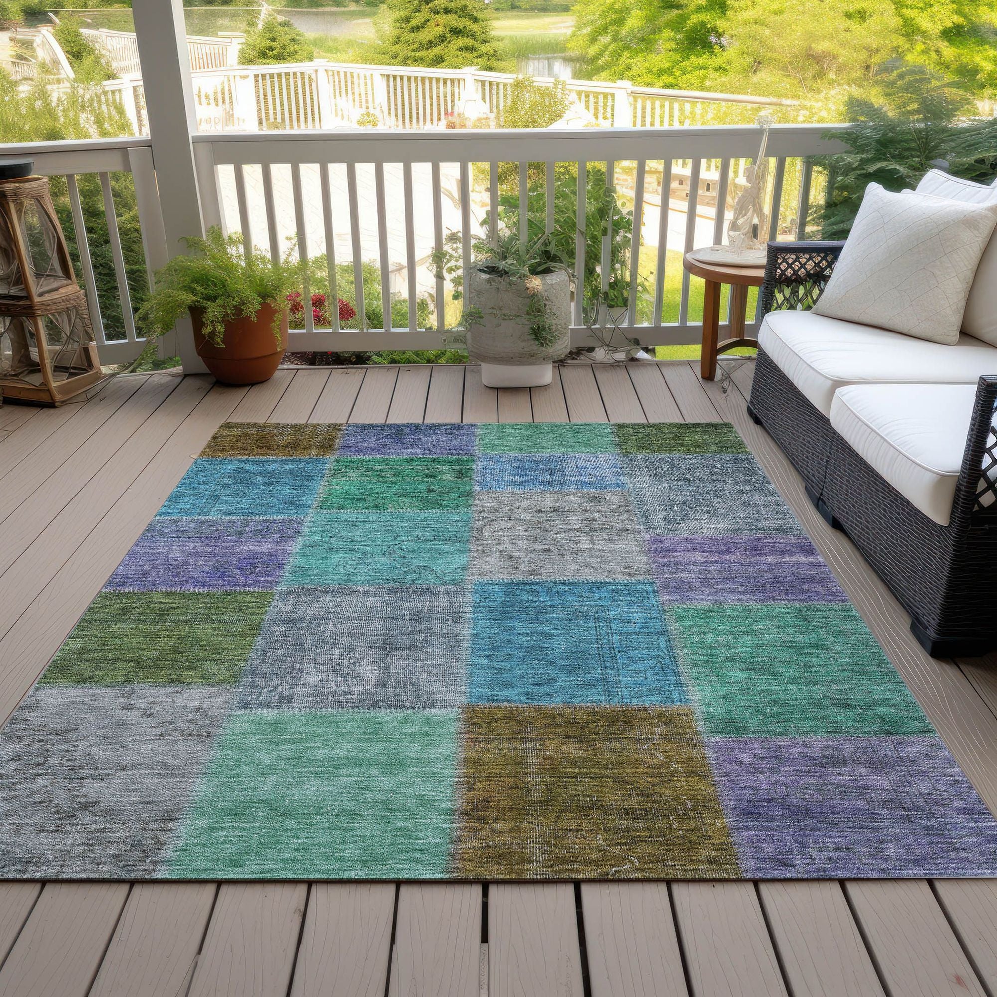 Machine Made ACN663 Green  Rugs #color_green 