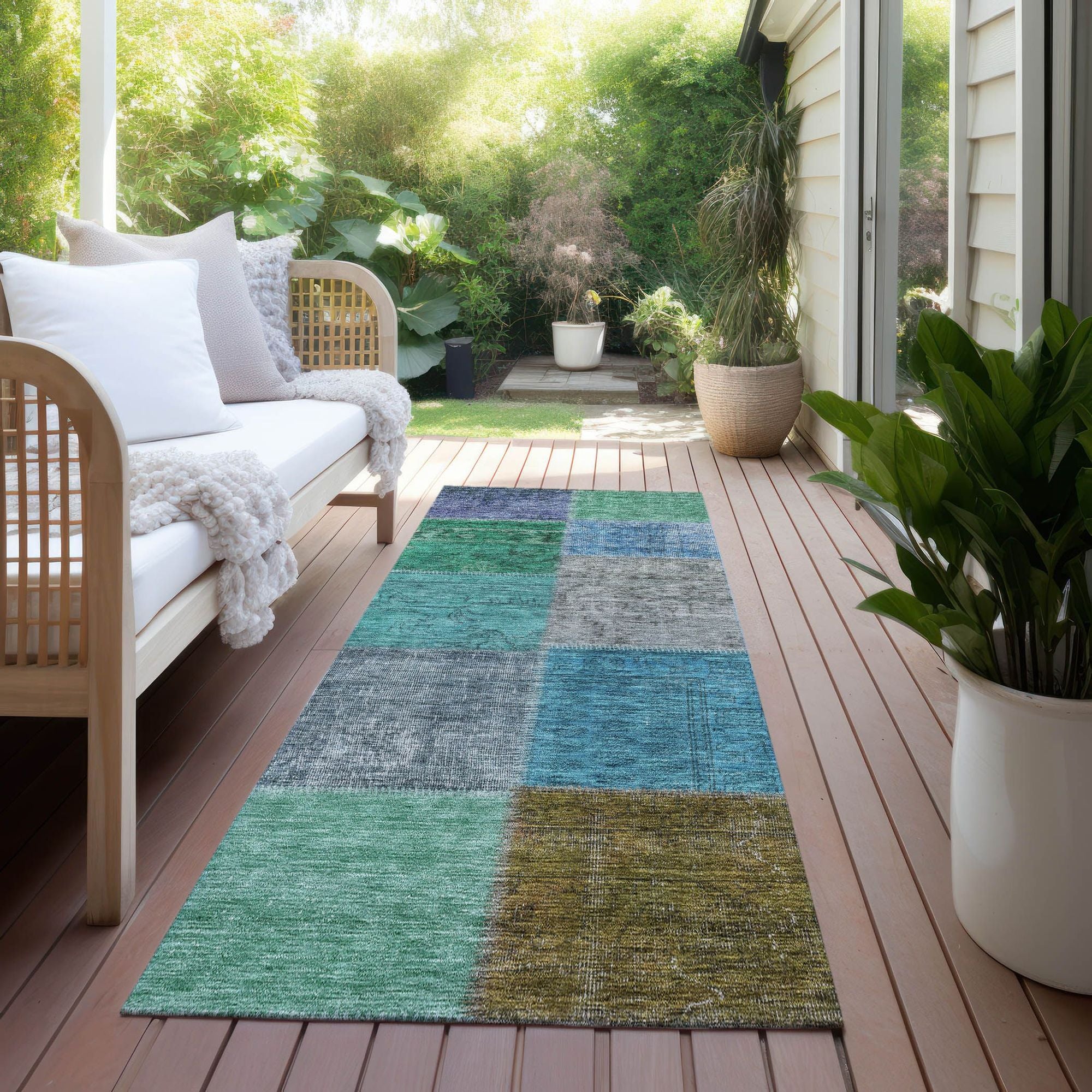 Machine Made ACN663 Green  Rugs #color_green 