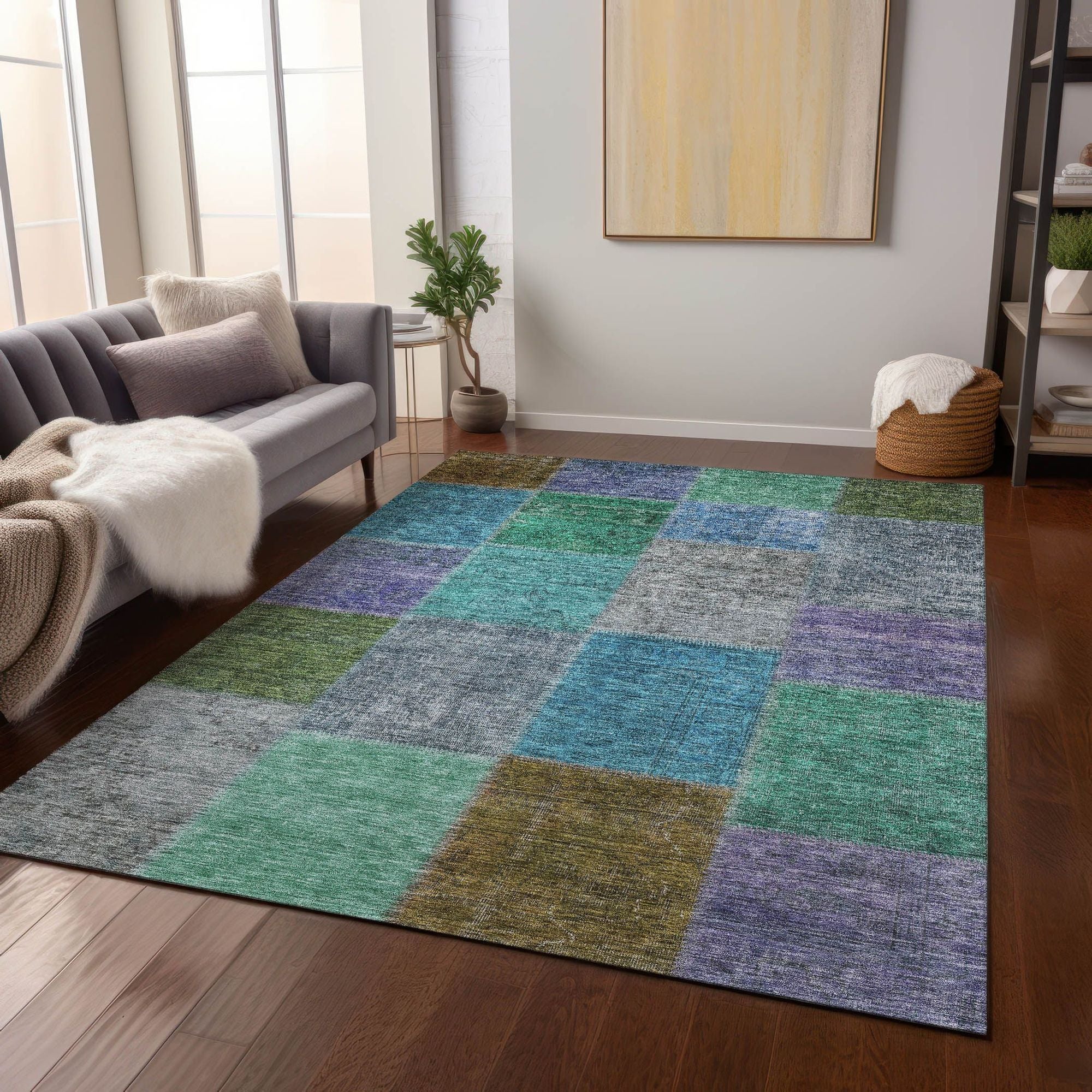 Machine Made ACN663 Green  Rugs #color_green 