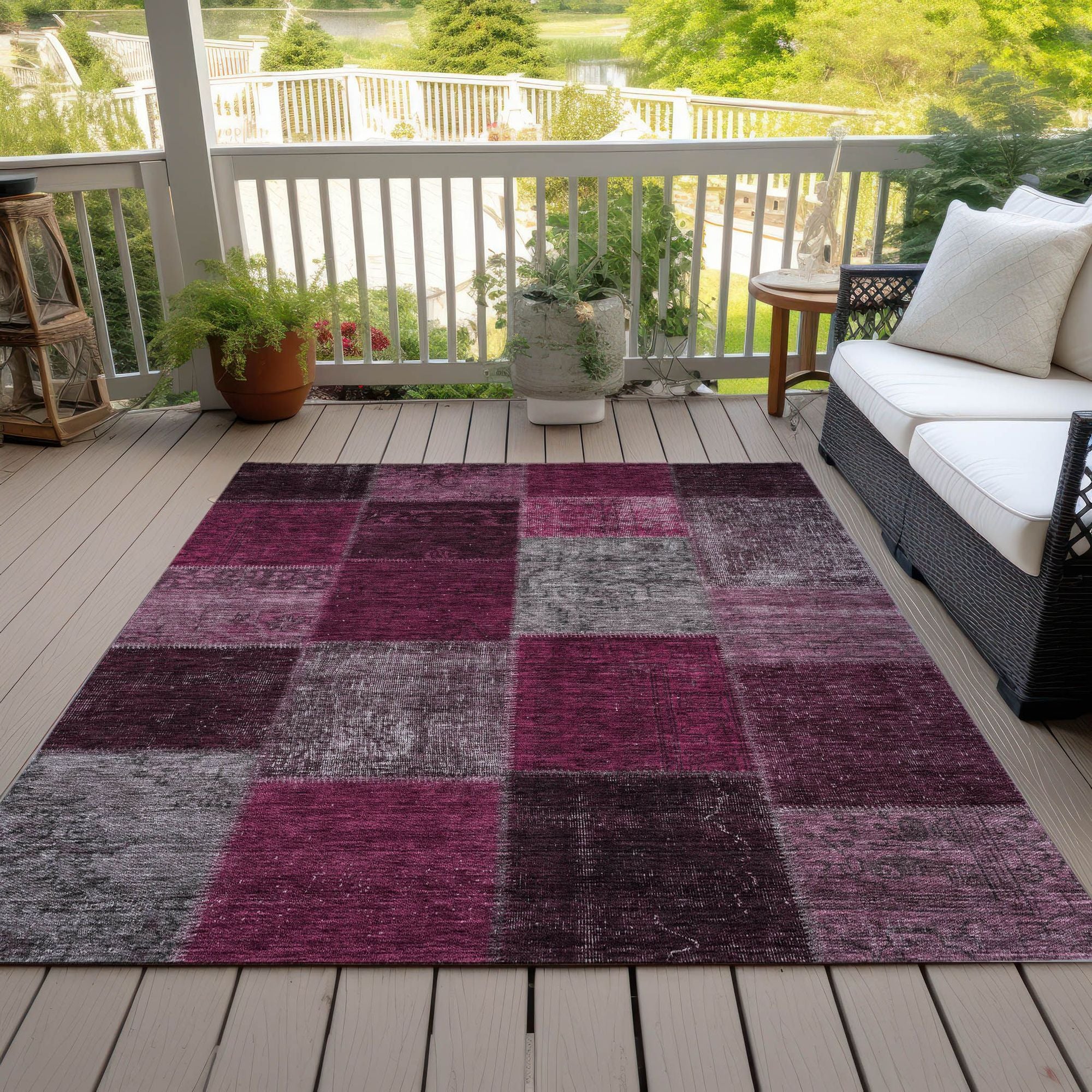 Machine Made ACN663 Merlot Red Rugs #color_merlot red