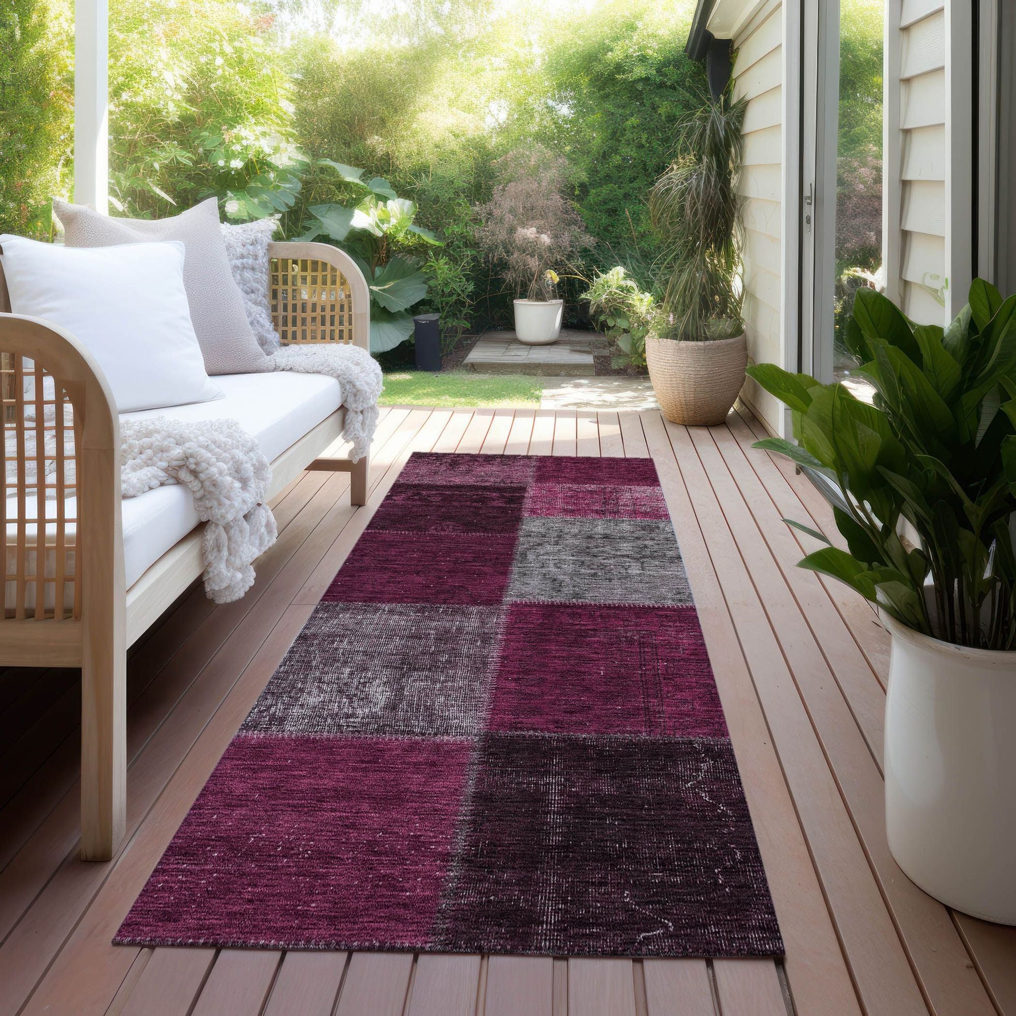 Machine Made ACN663 Merlot Red Rugs #color_merlot red