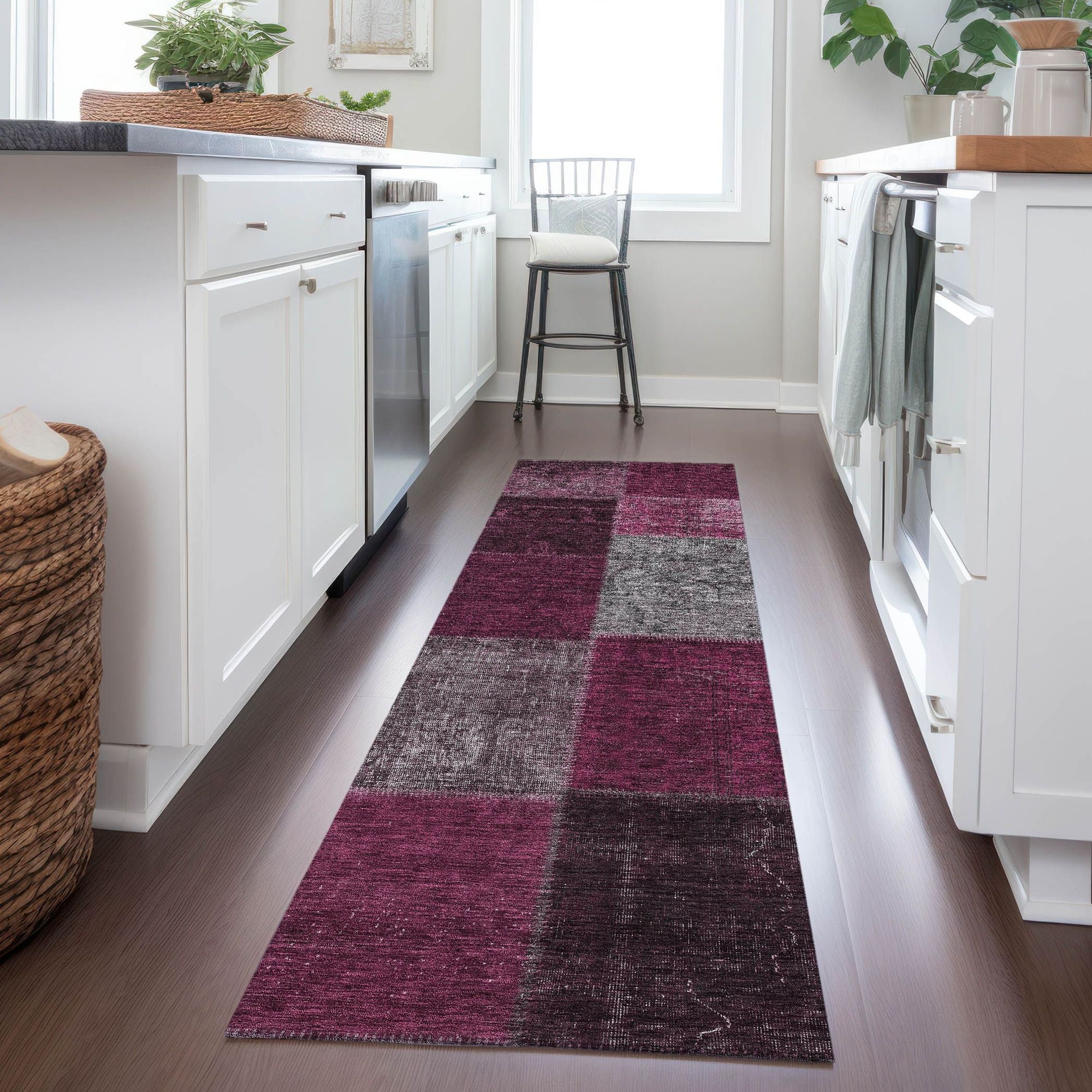 Machine Made ACN663 Merlot Red Rugs #color_merlot red