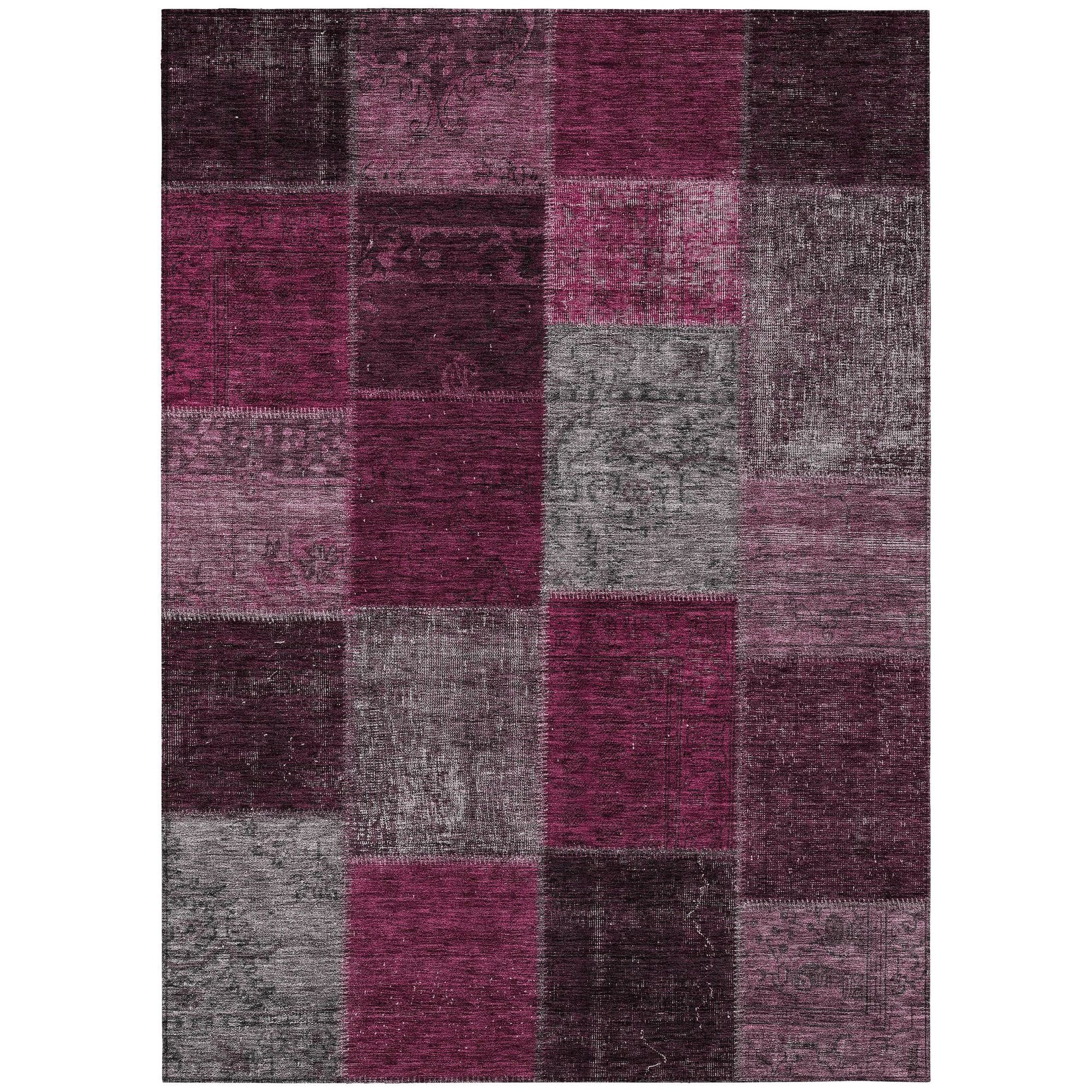 Machine Made ACN663 Merlot Red Rugs #color_merlot red