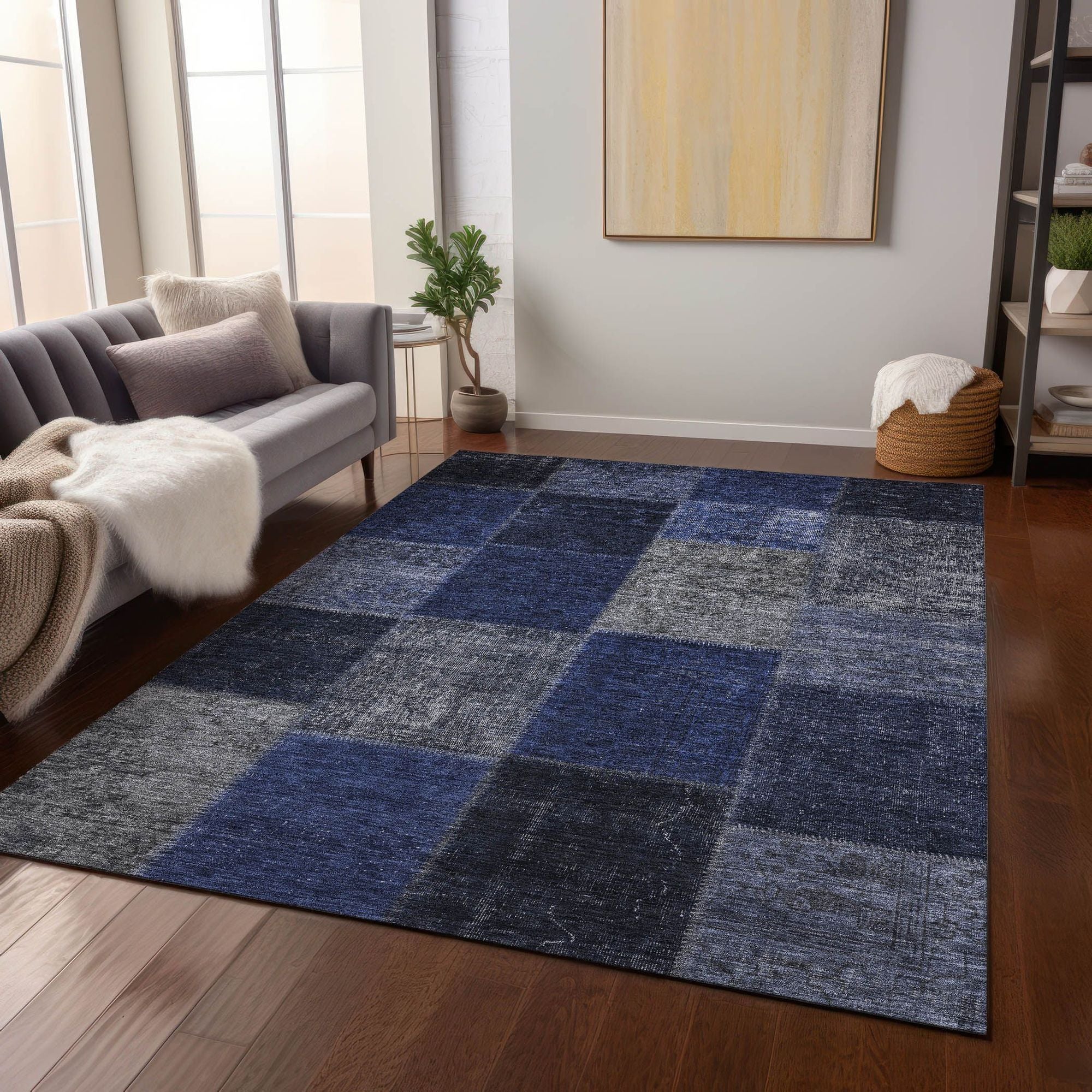 Machine Made ACN663 Navy Blue Rugs #color_navy blue