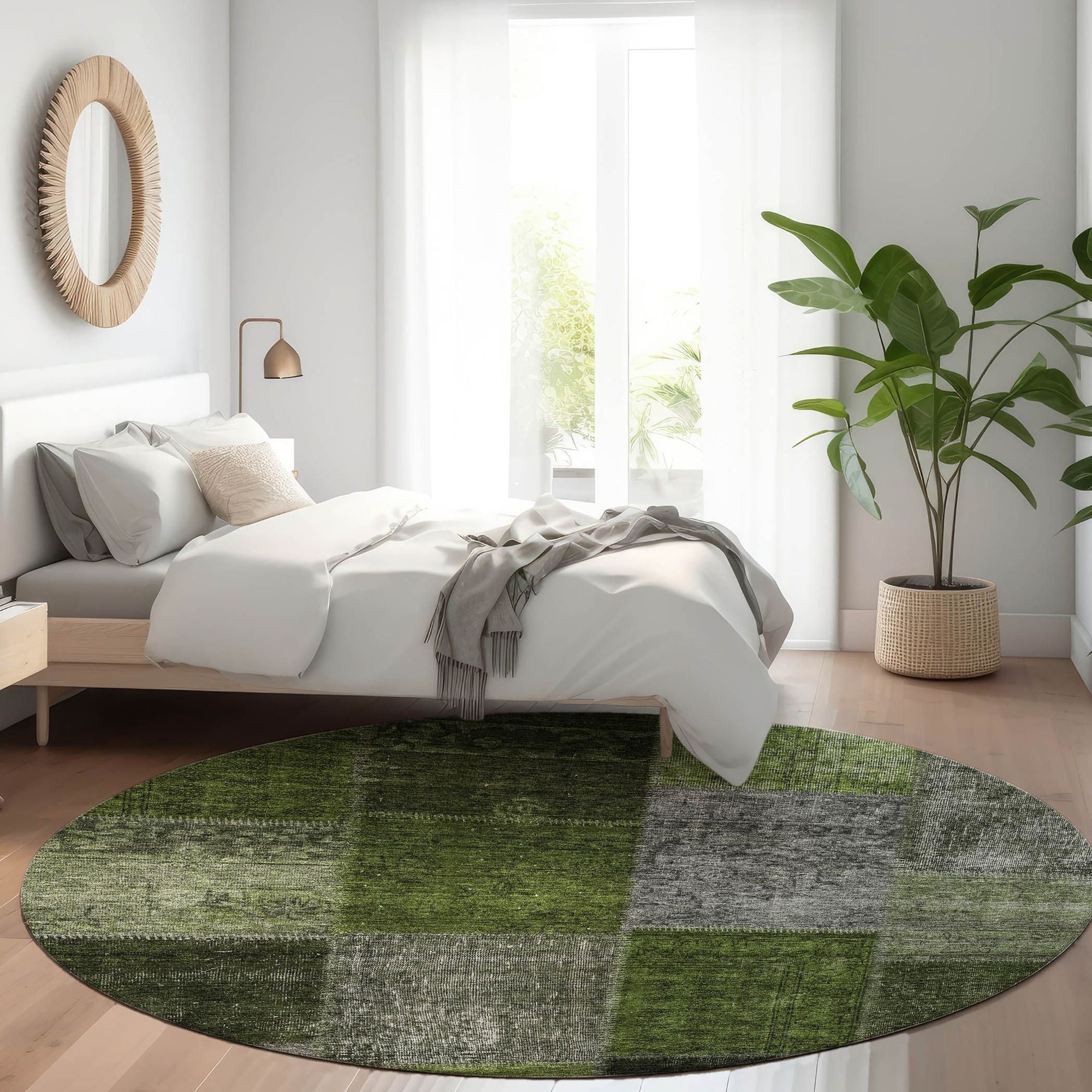 Machine Made ACN663 Olive Green Rugs #color_olive green