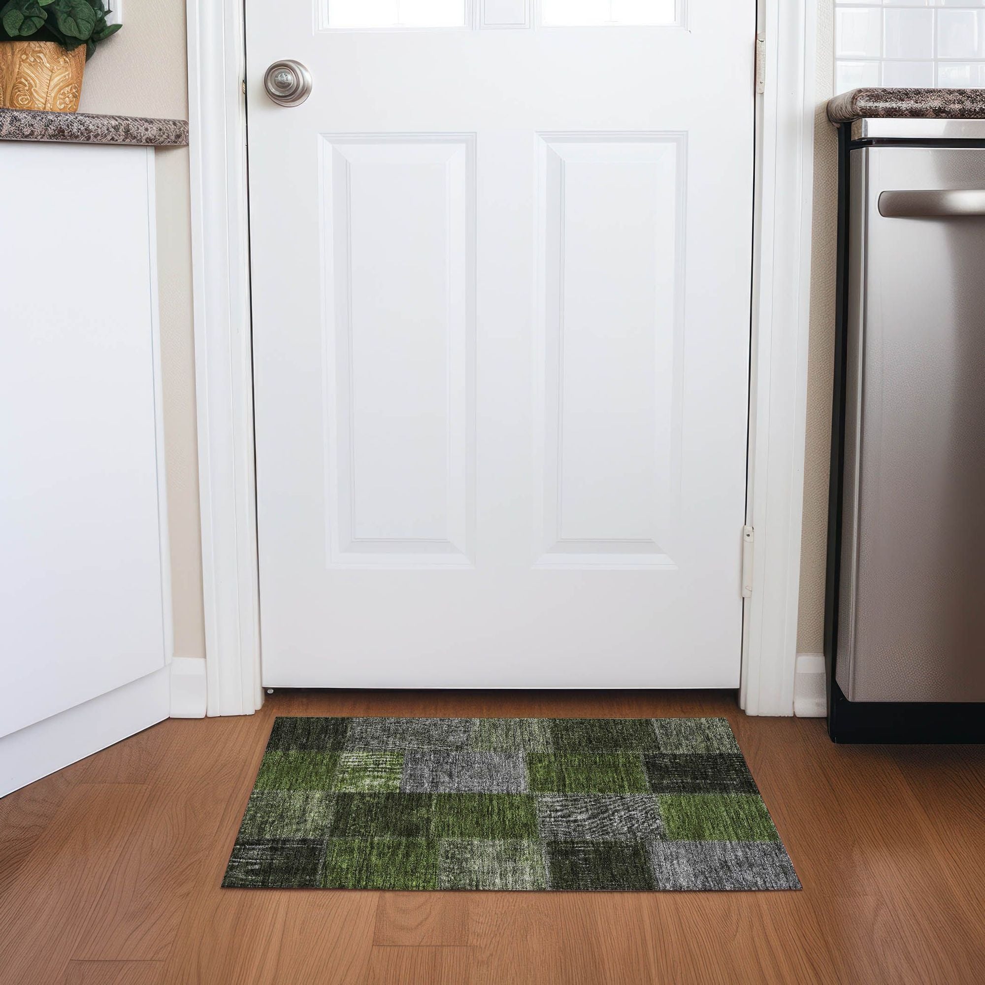 Machine Made ACN663 Olive Green Rugs #color_olive green