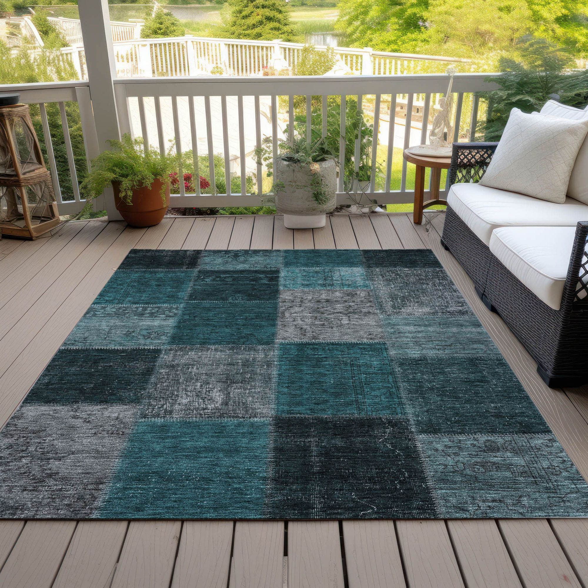 Machine Made ACN663 Teal  Rugs #color_teal 