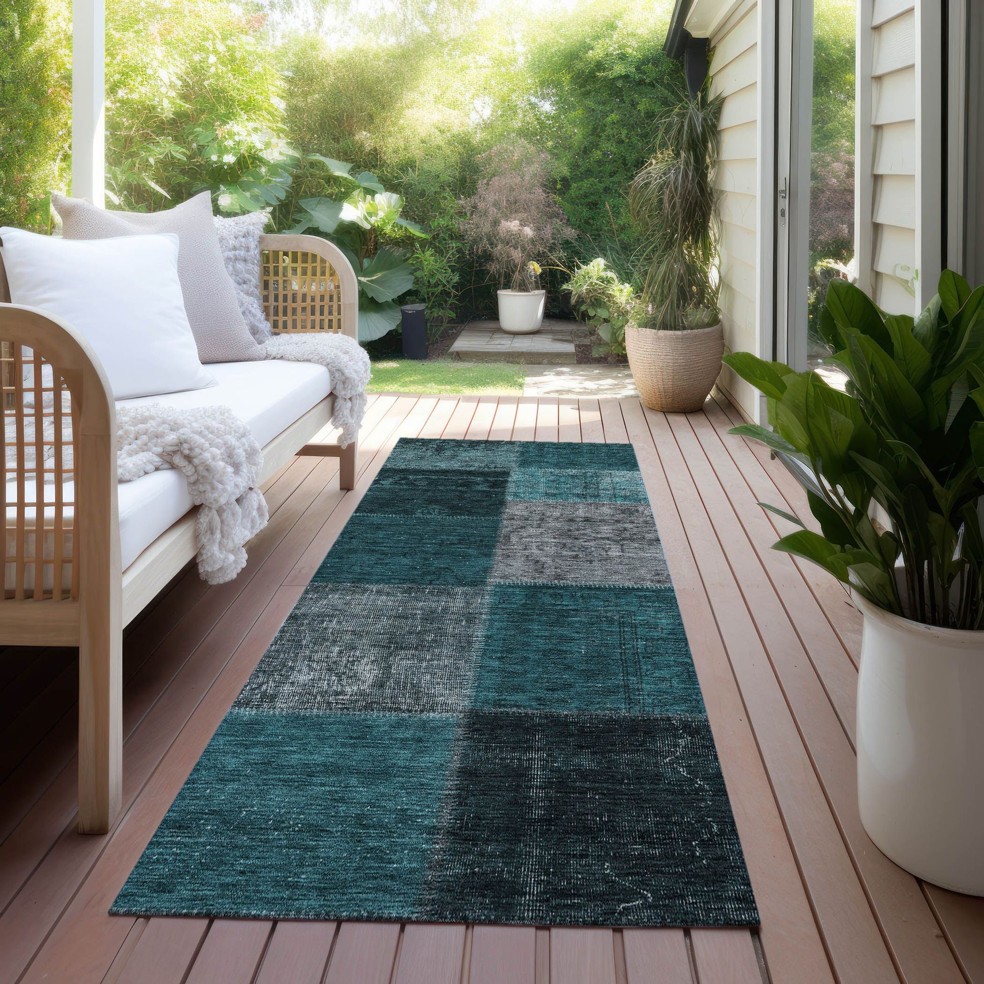 Machine Made ACN663 Teal  Rugs #color_teal 