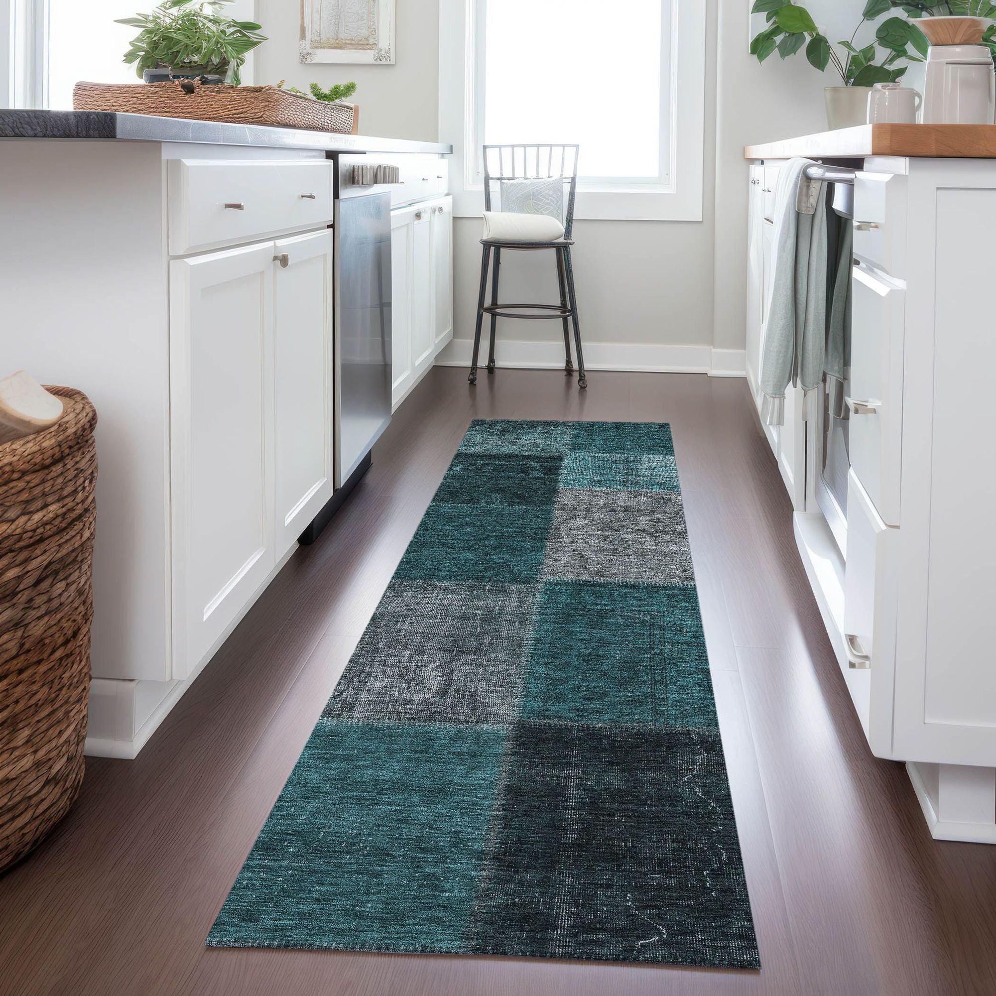 Machine Made ACN663 Teal  Rugs #color_teal 