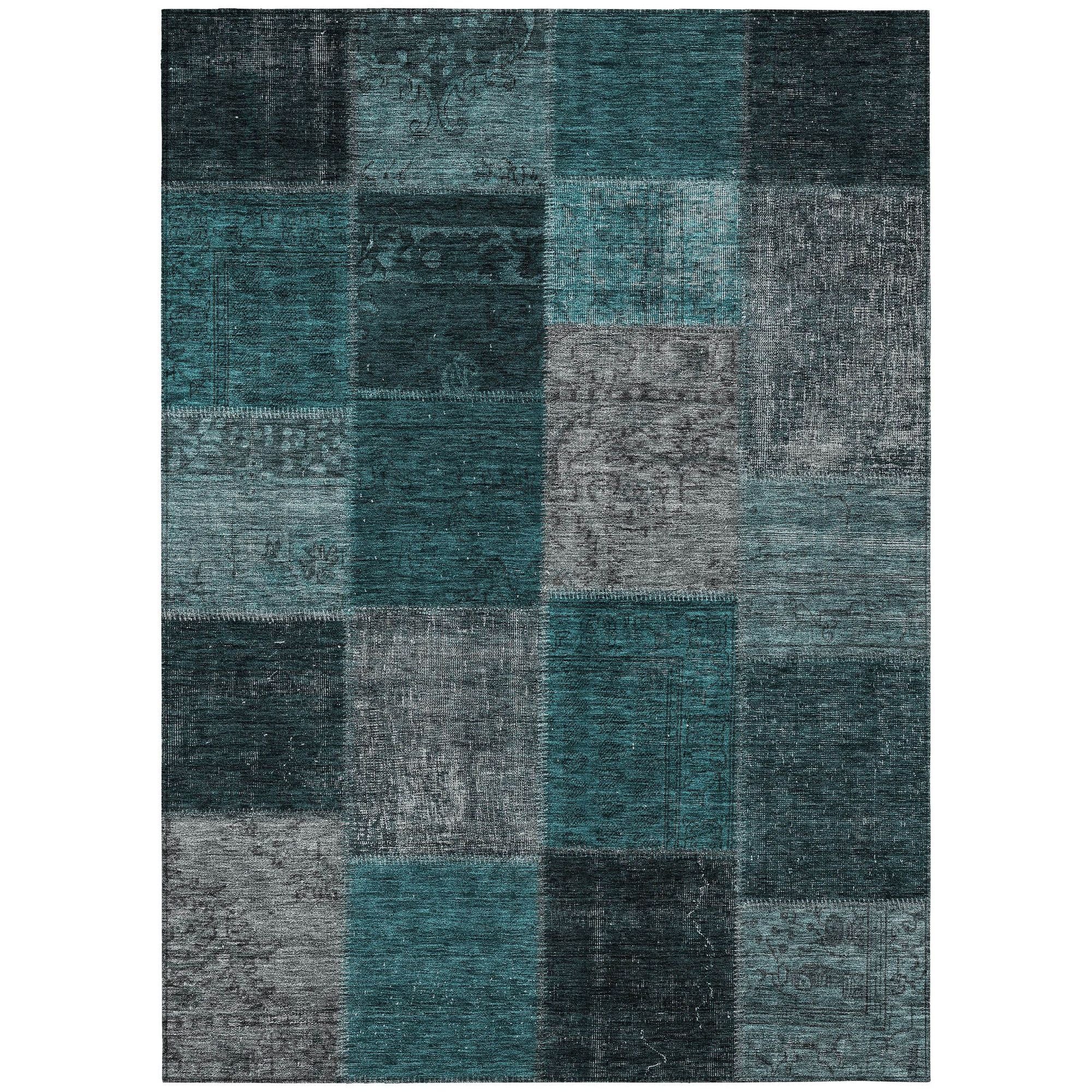 Machine Made ACN663 Teal  Rugs #color_teal 