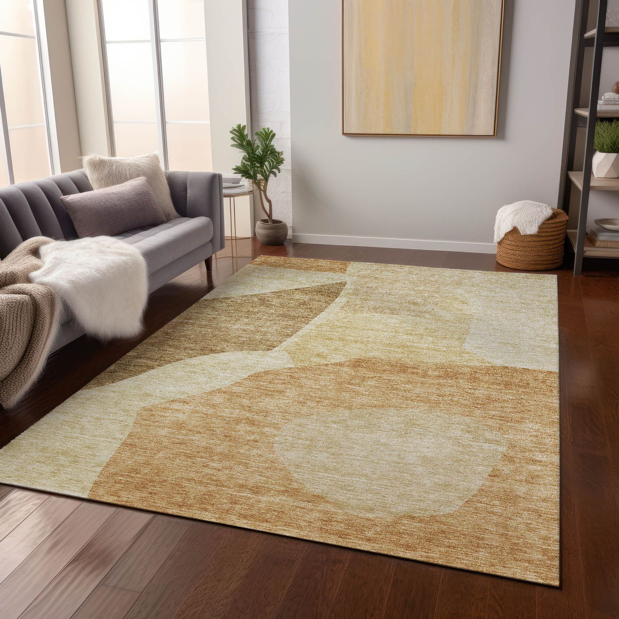 Machine Made ACN665 Beige Brown Rugs #color_beige brown