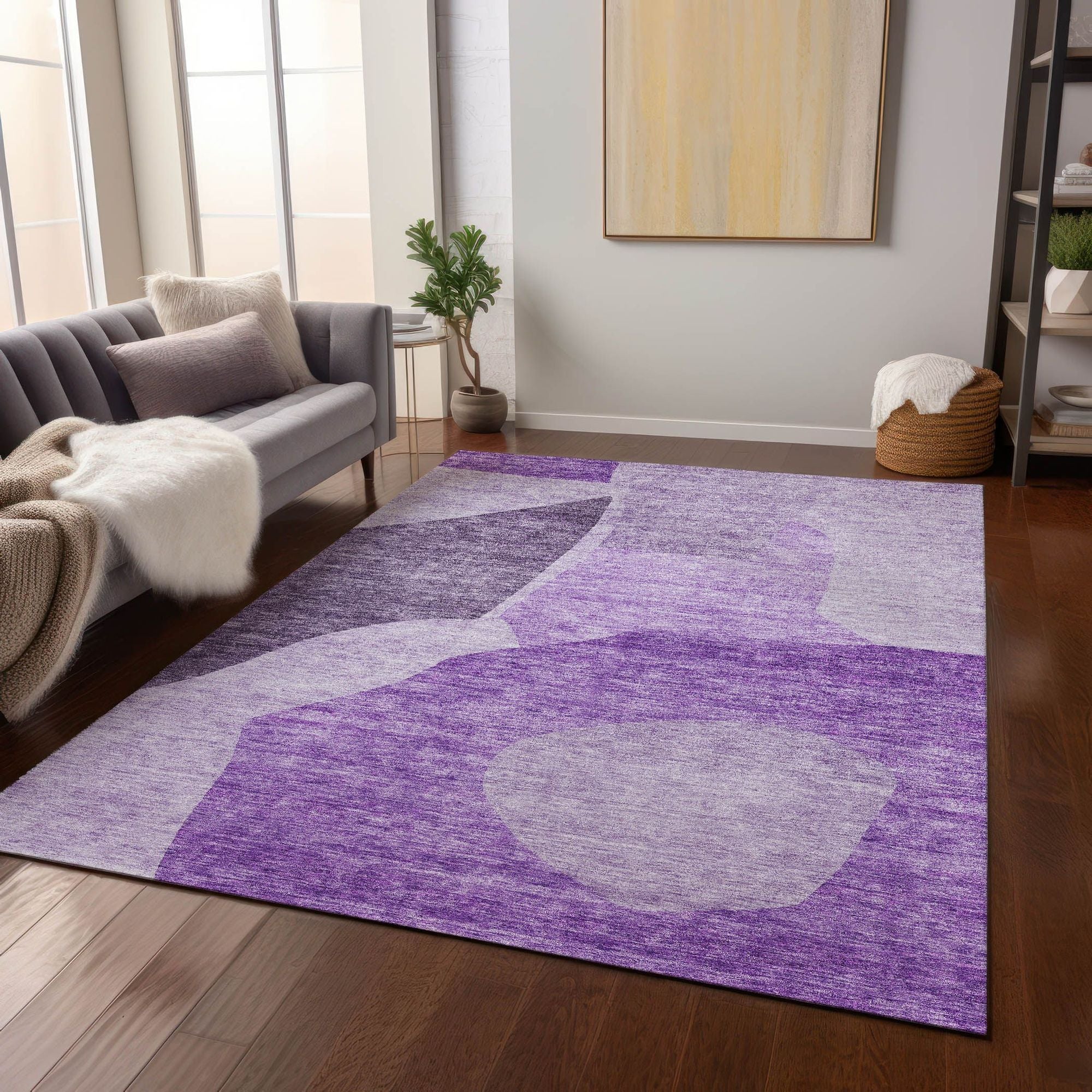 Machine Made ACN665 Eggplant Purple Rugs #color_eggplant purple