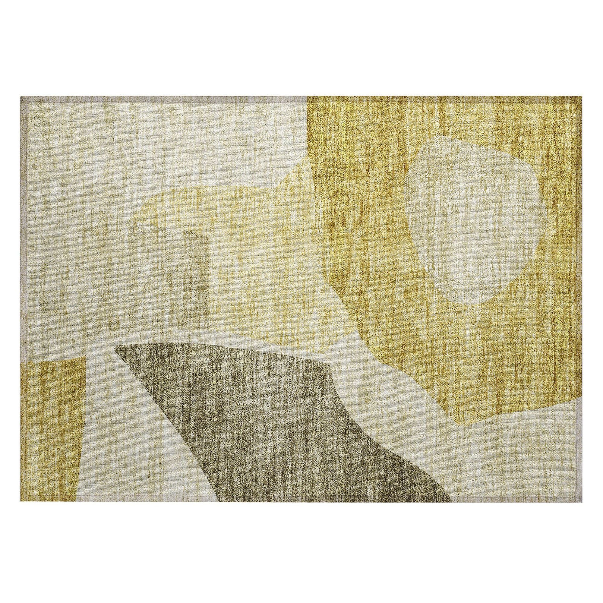 Machine Made ACN665 Gold  Rugs #color_gold 