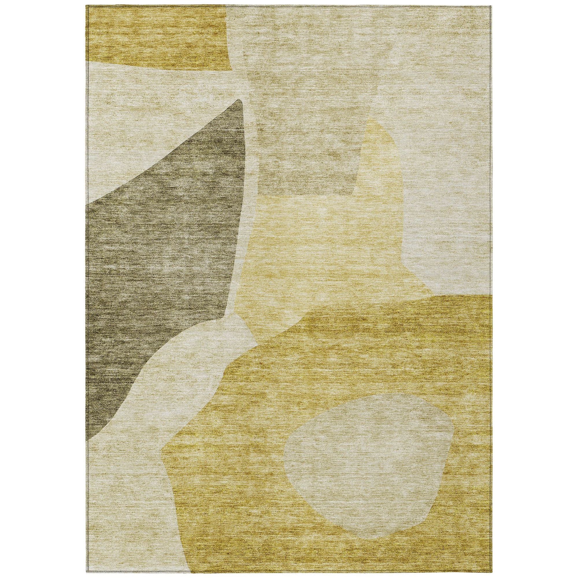 Machine Made ACN665 Gold  Rugs #color_gold 