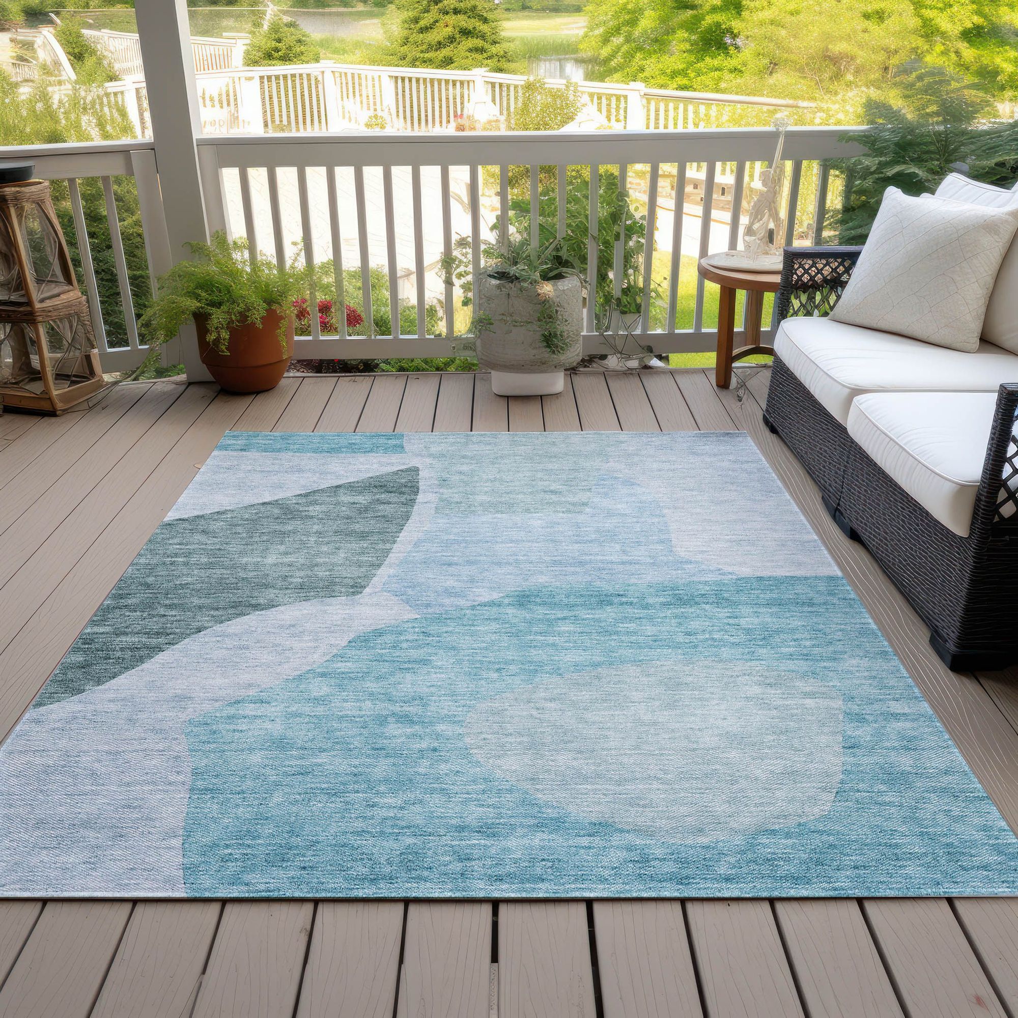 Machine Made ACN665 Teal  Rugs #color_teal 