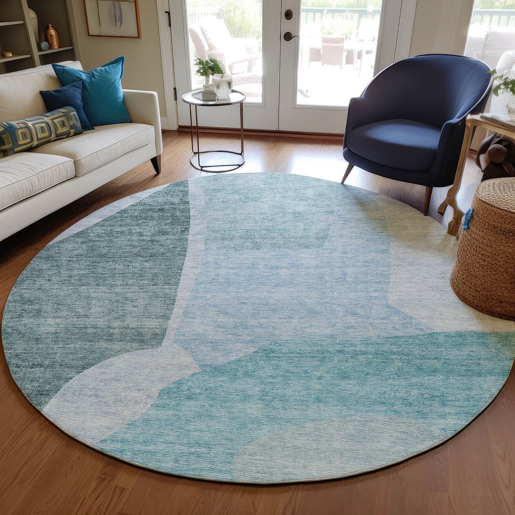 Machine Made ACN665 Teal  Rugs #color_teal 