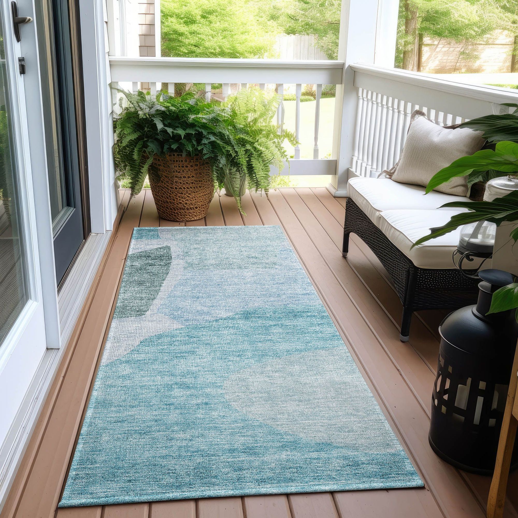 Machine Made ACN665 Teal  Rugs #color_teal 