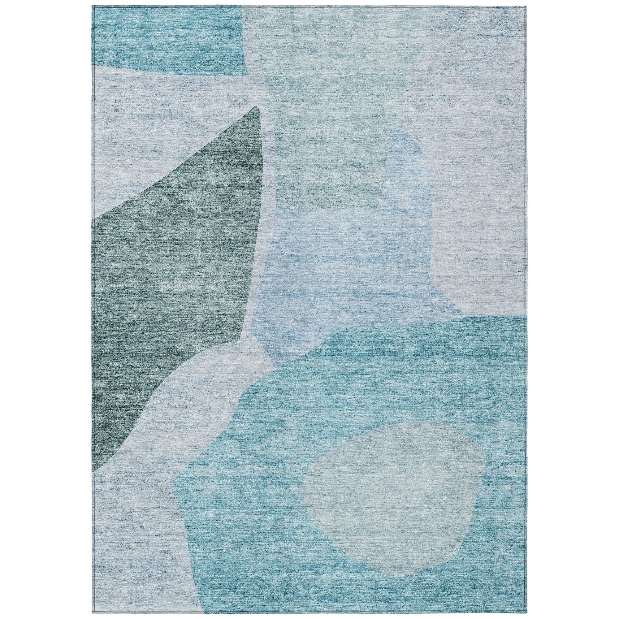 Machine Made ACN665 Teal  Rugs #color_teal 