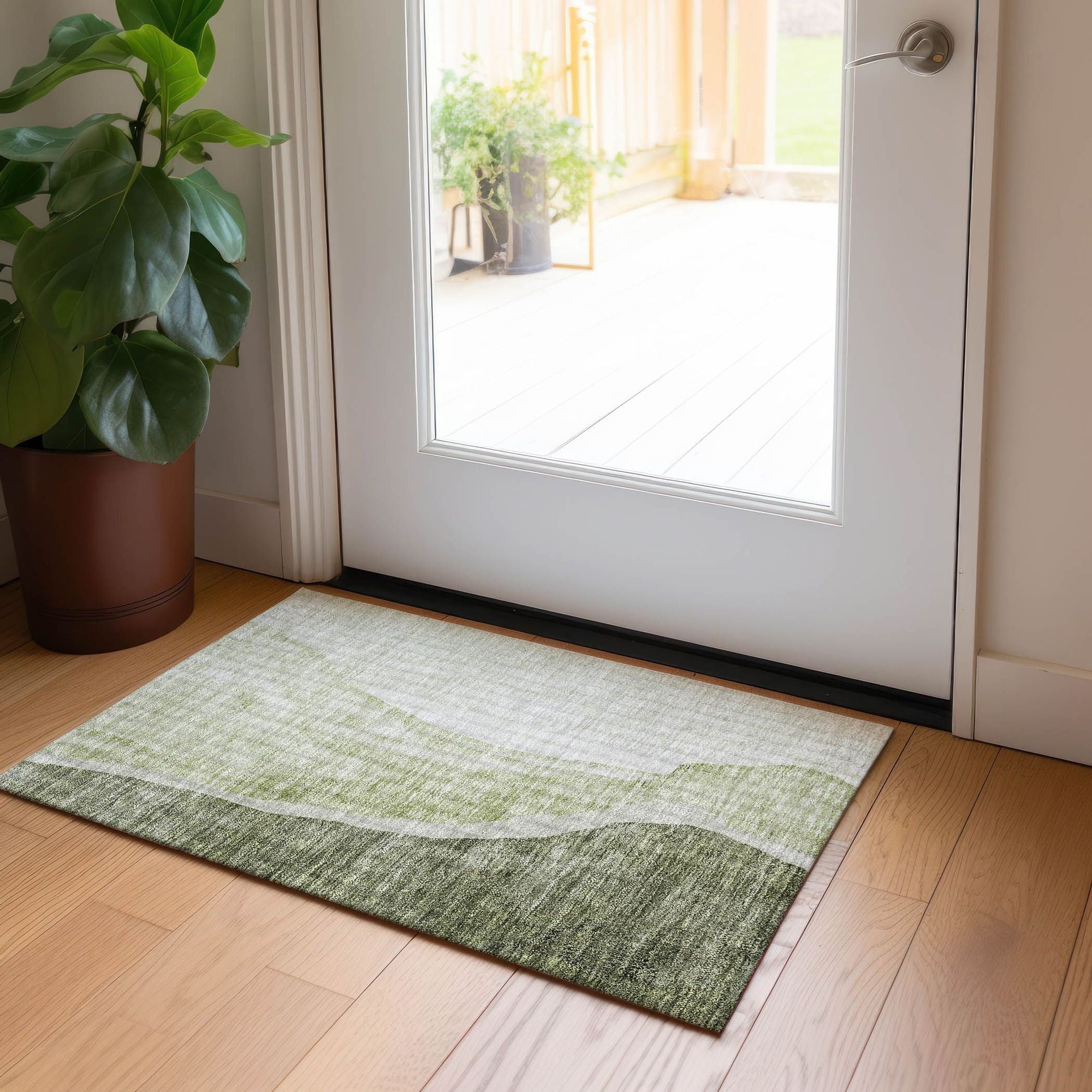 Machine Made ACN667 Olive Green Rugs #color_olive green