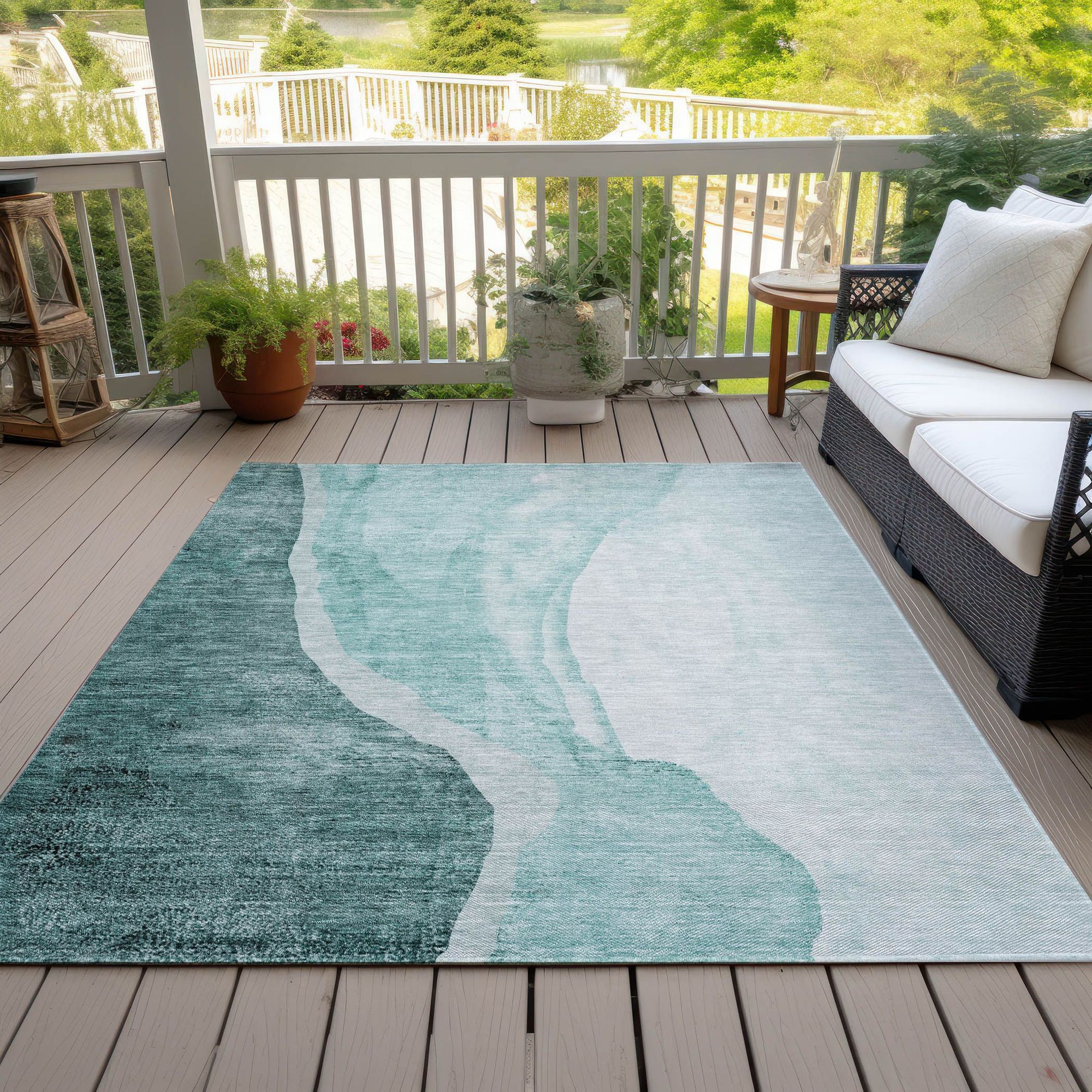 Machine Made ACN667 Teal  Rugs #color_teal 