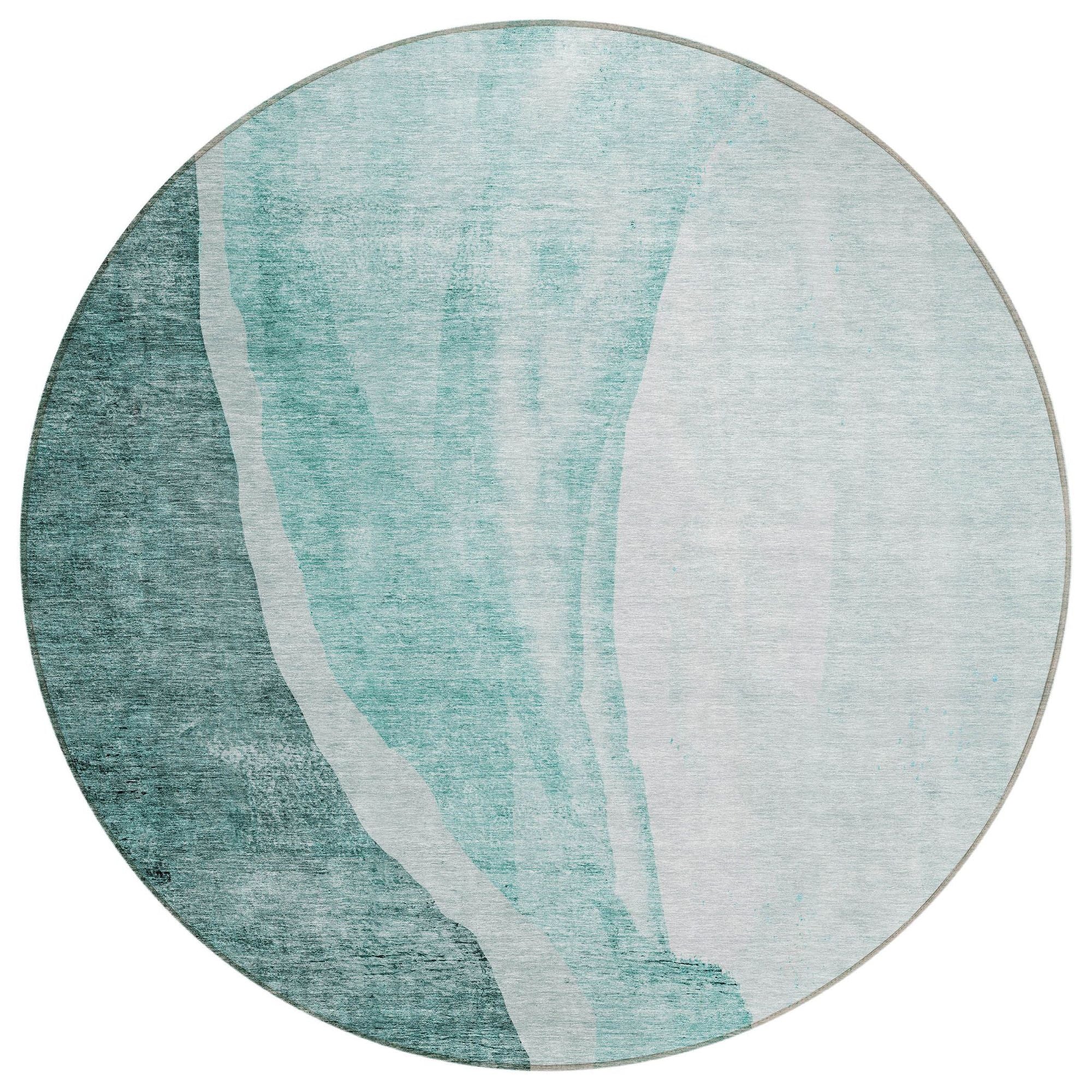 Machine Made ACN667 Teal  Rugs #color_teal 