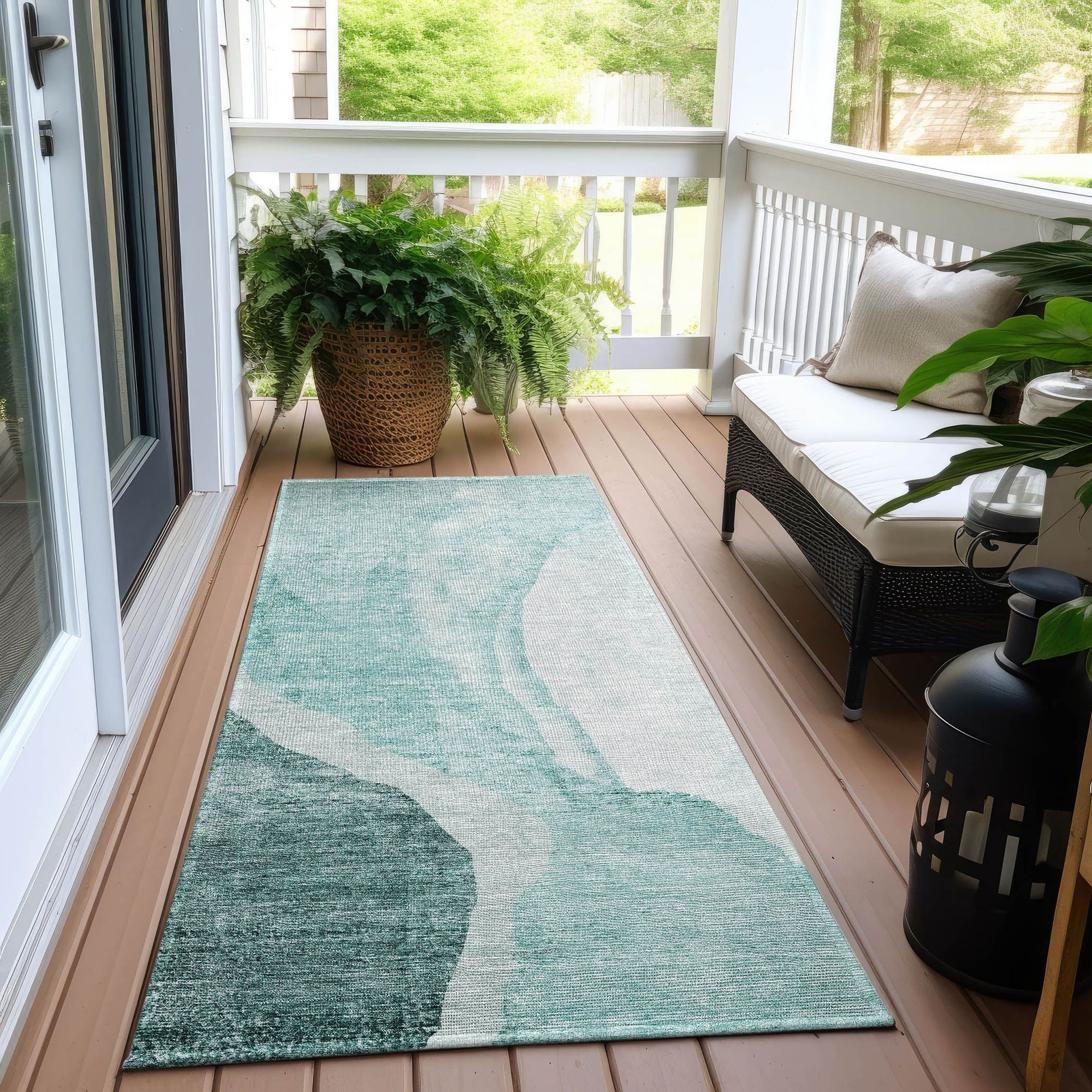 Machine Made ACN667 Teal  Rugs #color_teal 