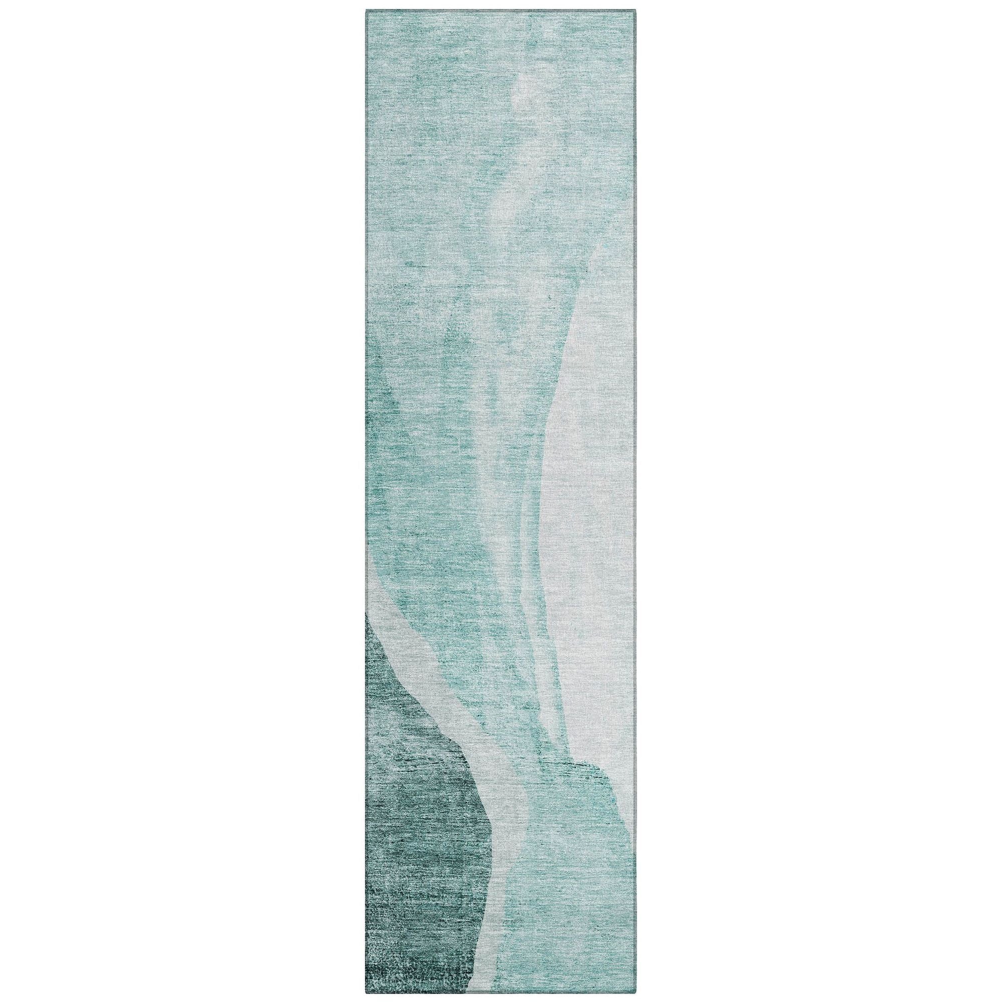 Machine Made ACN667 Teal  Rugs #color_teal 