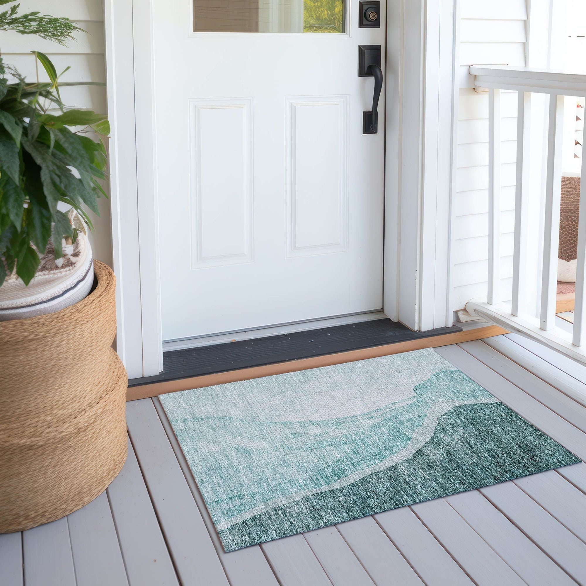 Machine Made ACN667 Teal  Rugs #color_teal 