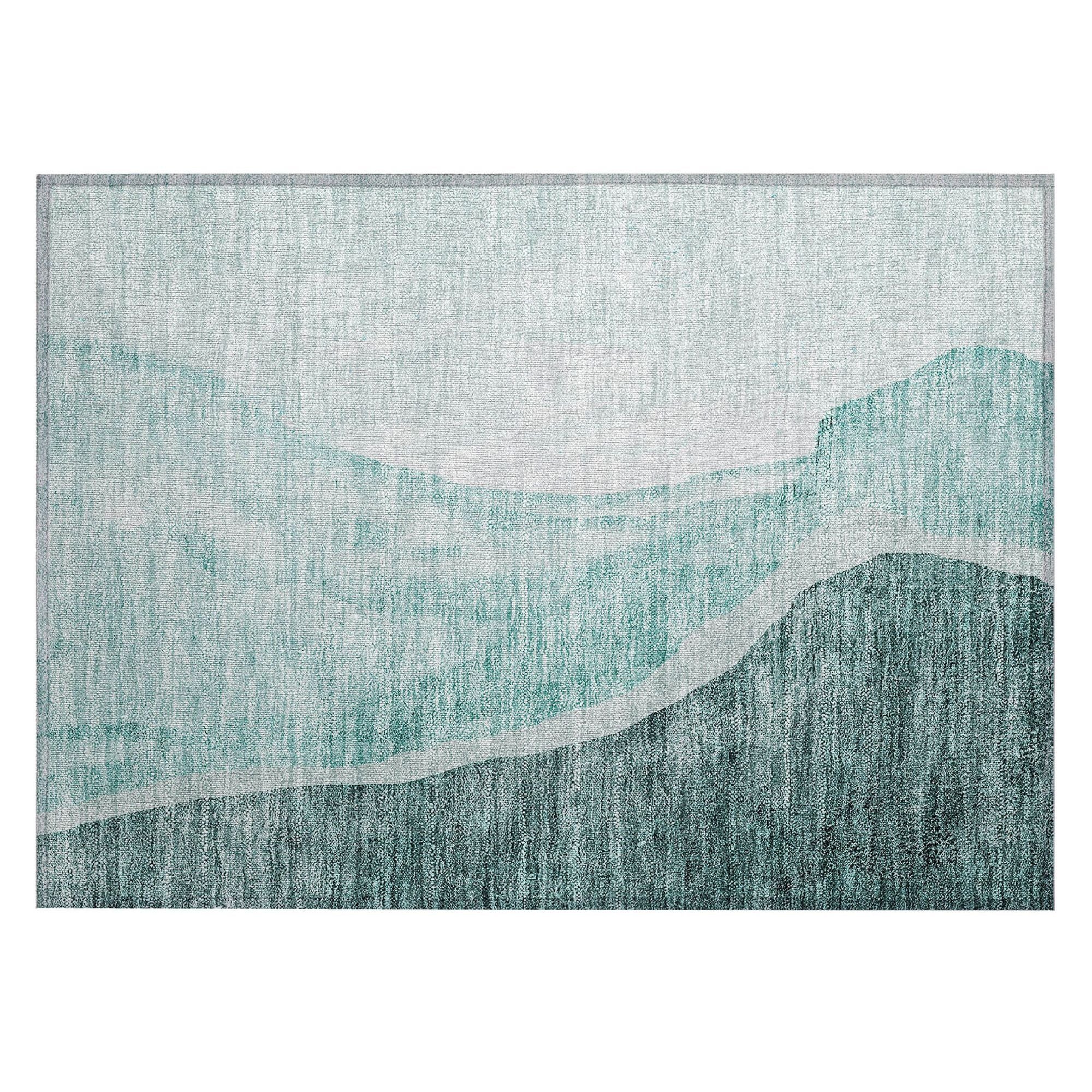 Machine Made ACN667 Teal  Rugs #color_teal 