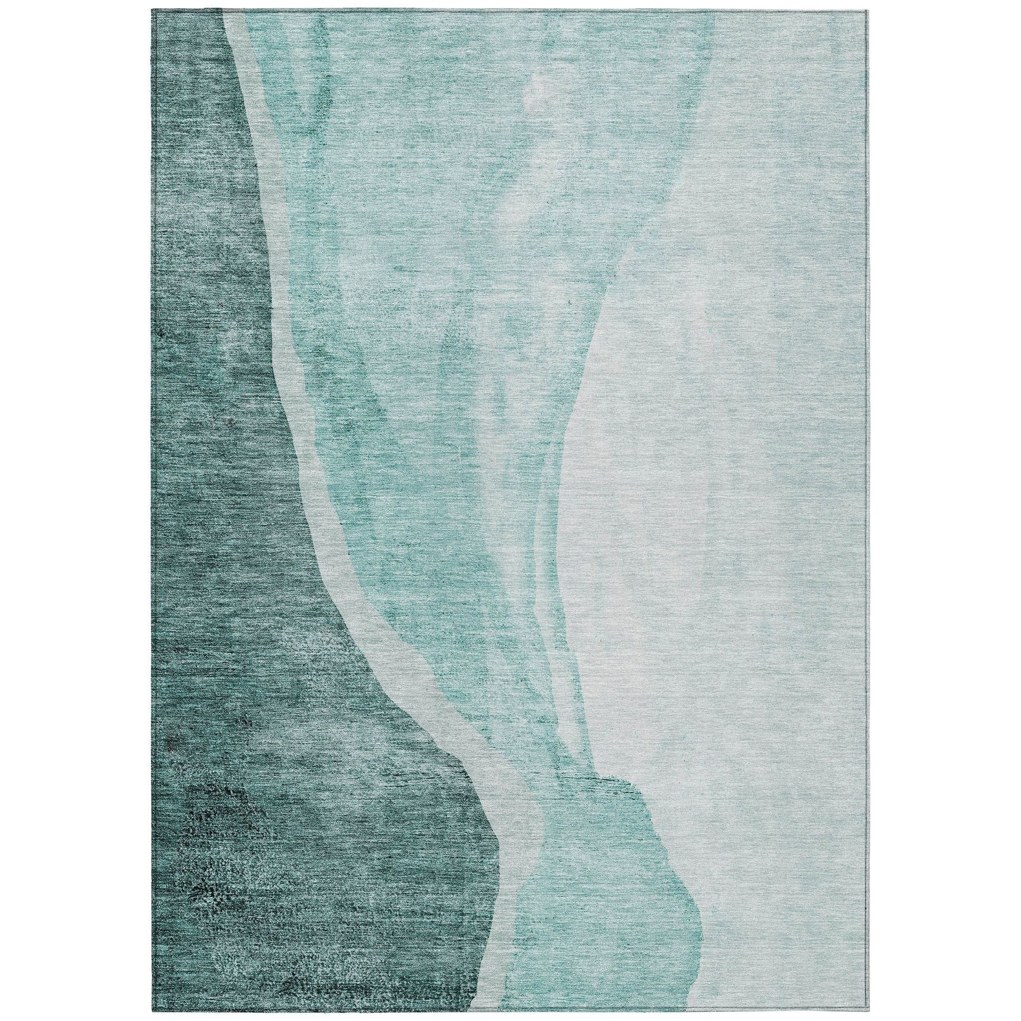 Machine Made ACN667 Teal  Rugs #color_teal 