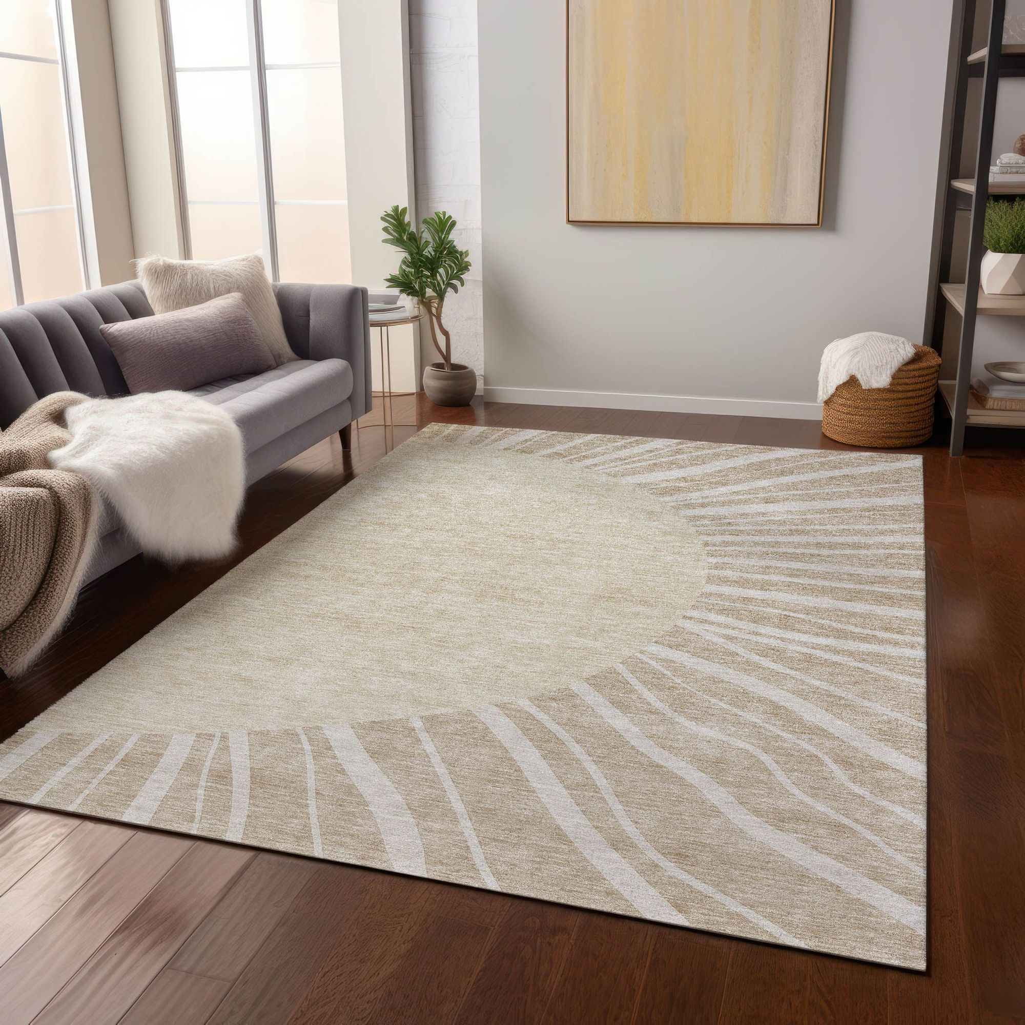 Machine Made ACN668 Beige Brown Rugs #color_beige brown