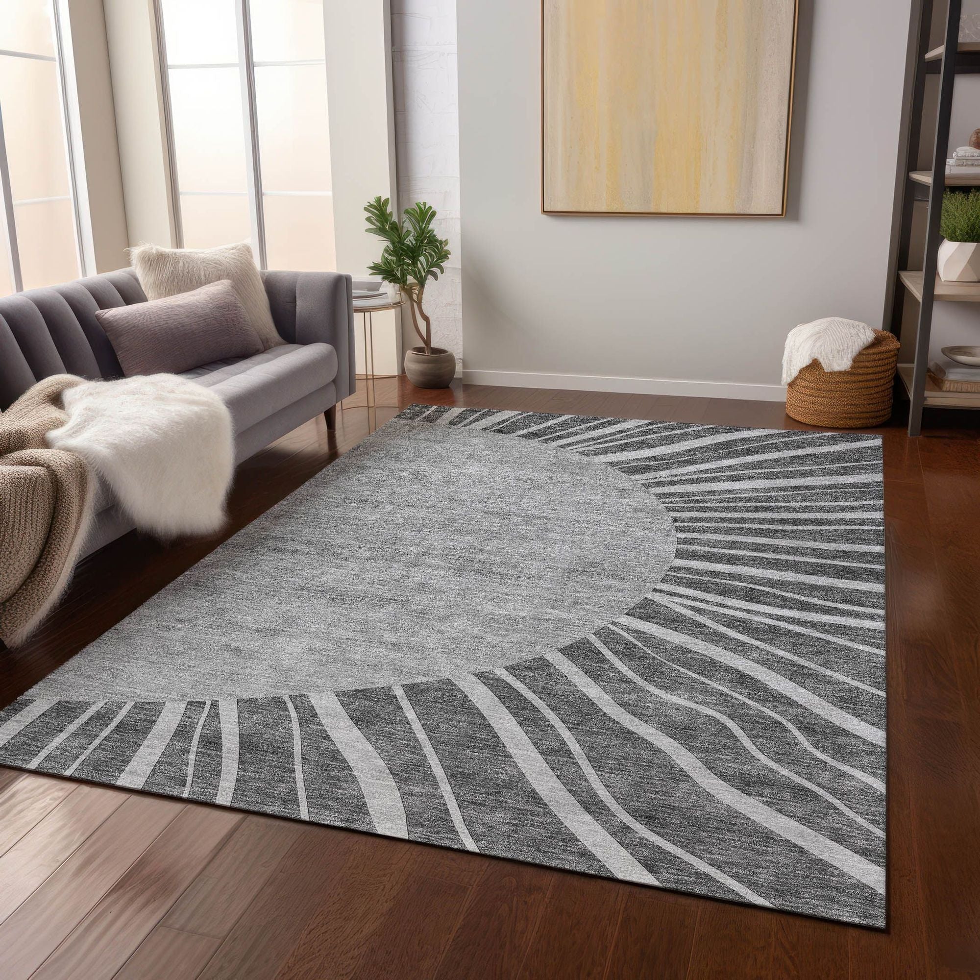 Machine Made ACN668 Charcoal Gray Rugs #color_charcoal gray