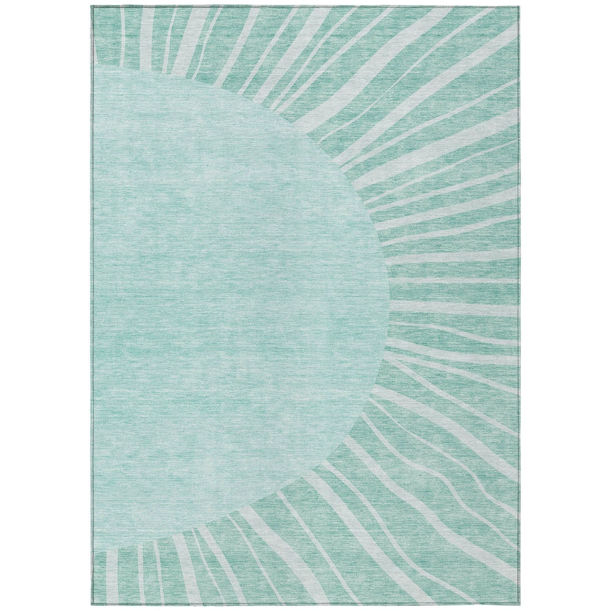 Machine Made ACN668 Teal  Rugs #color_teal 