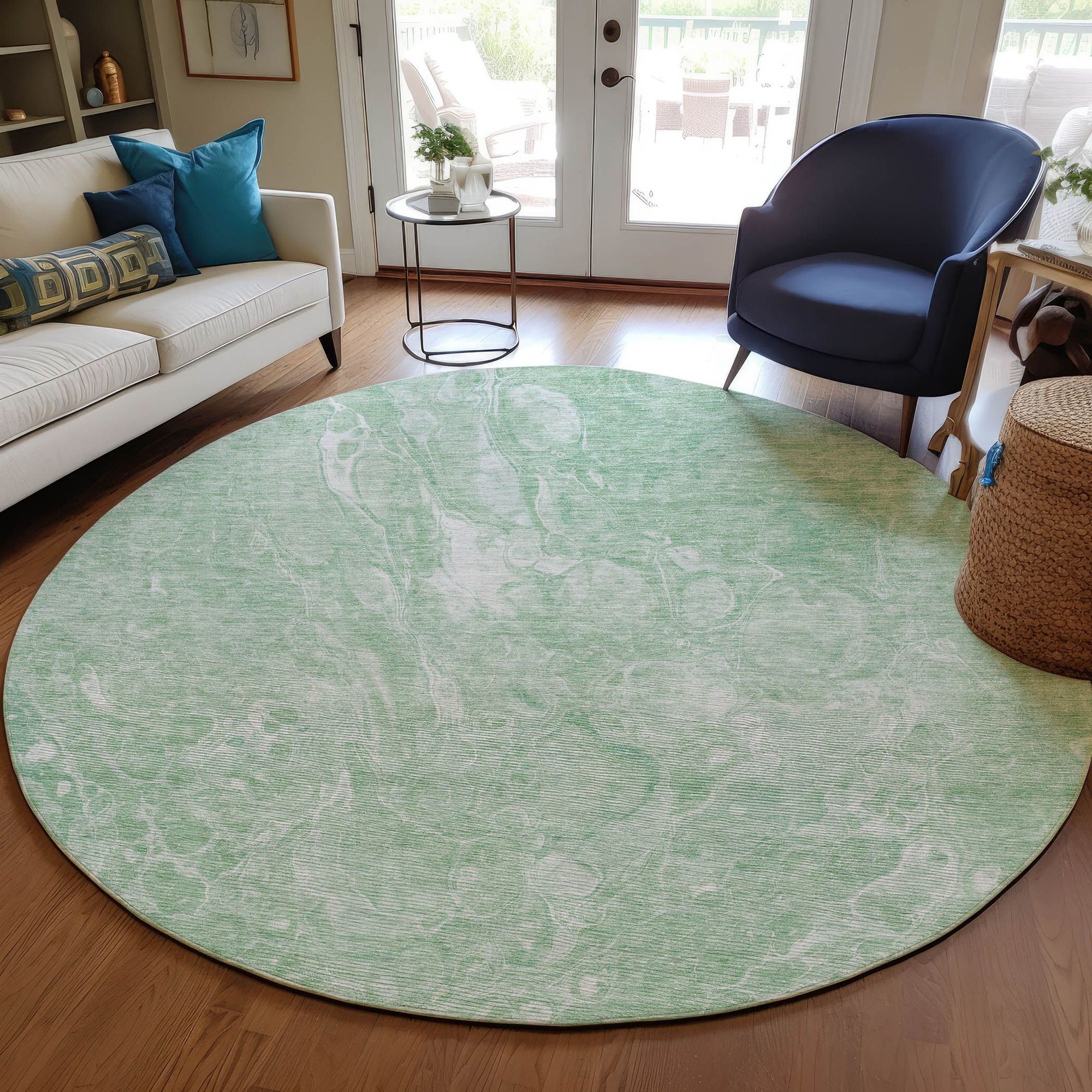 Machine Made ACN670 Mint Green Rugs #color_mint green