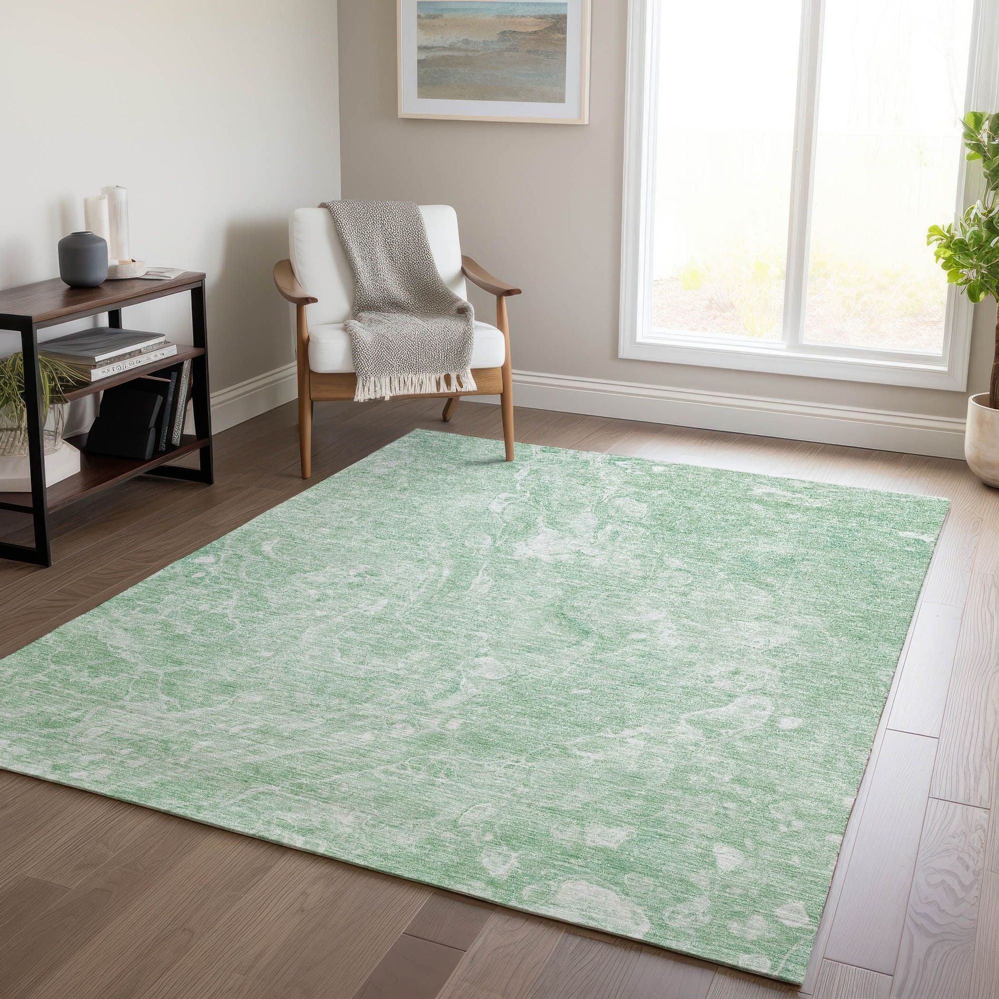 Machine Made ACN670 Mint Green Rugs #color_mint green