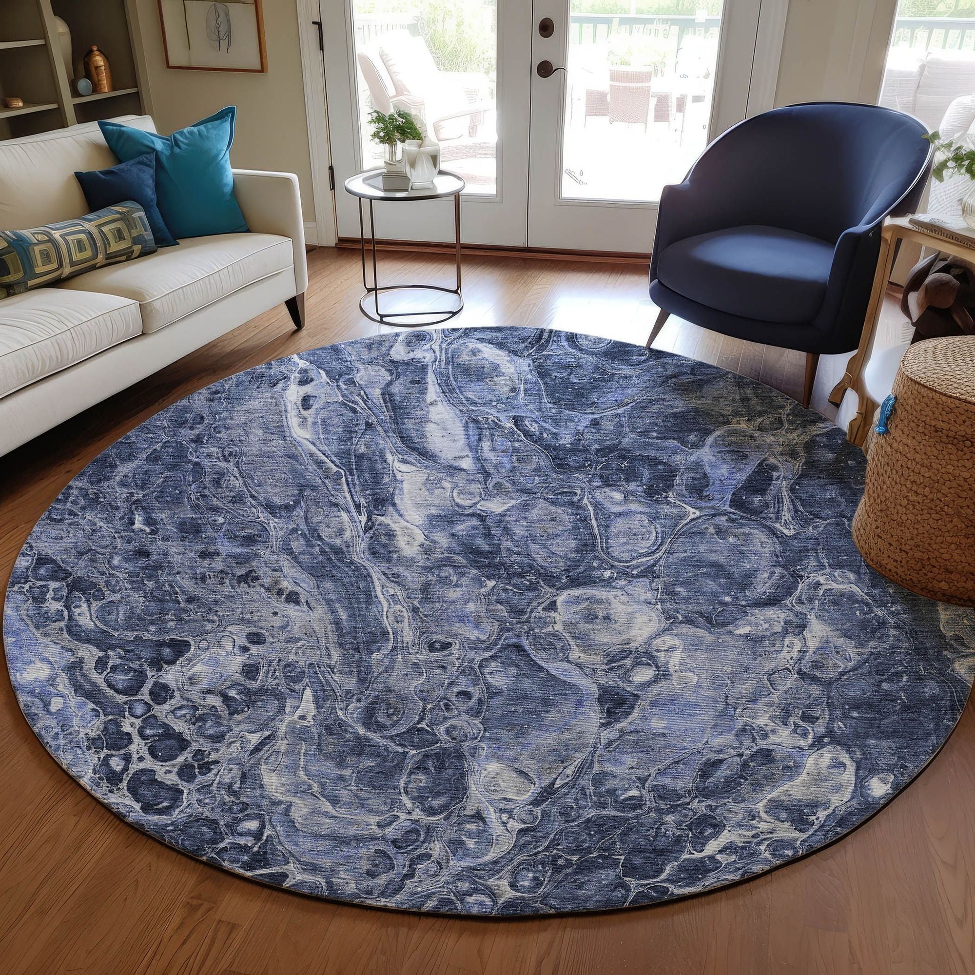 Machine Made ACN670 Navy Blue Rugs #color_navy blue