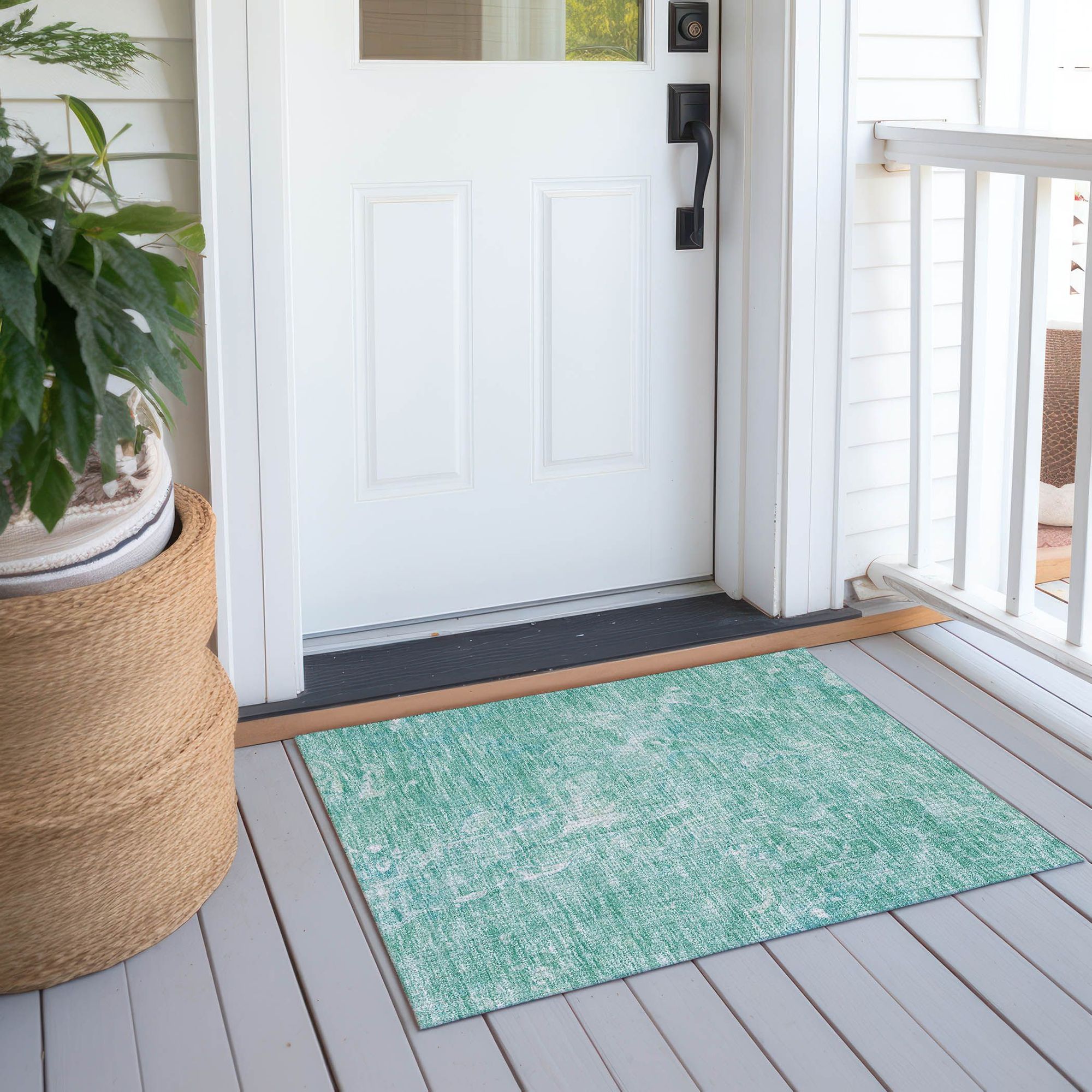 Machine Made ACN670 Teal  Rugs #color_teal 