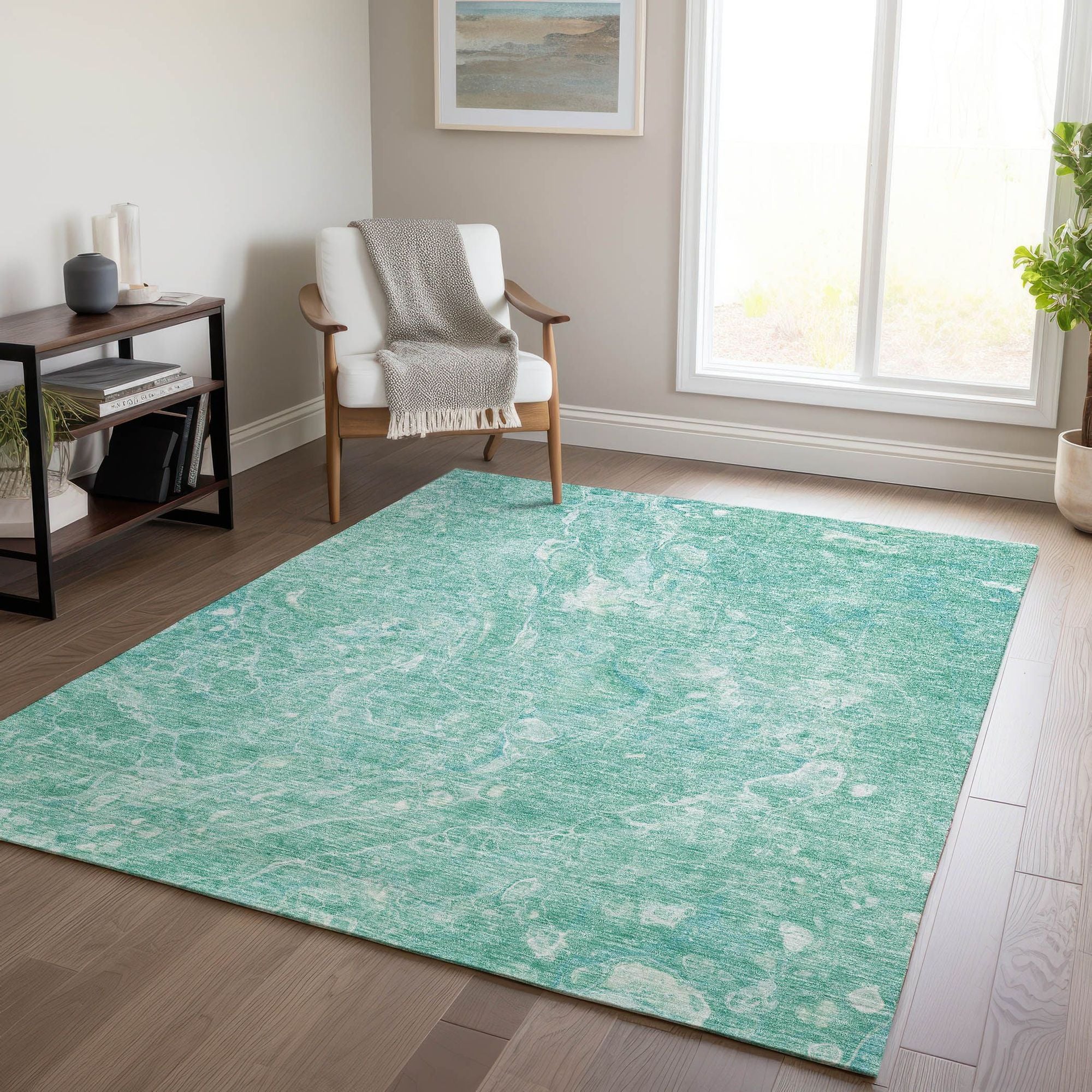 Machine Made ACN670 Teal  Rugs #color_teal 