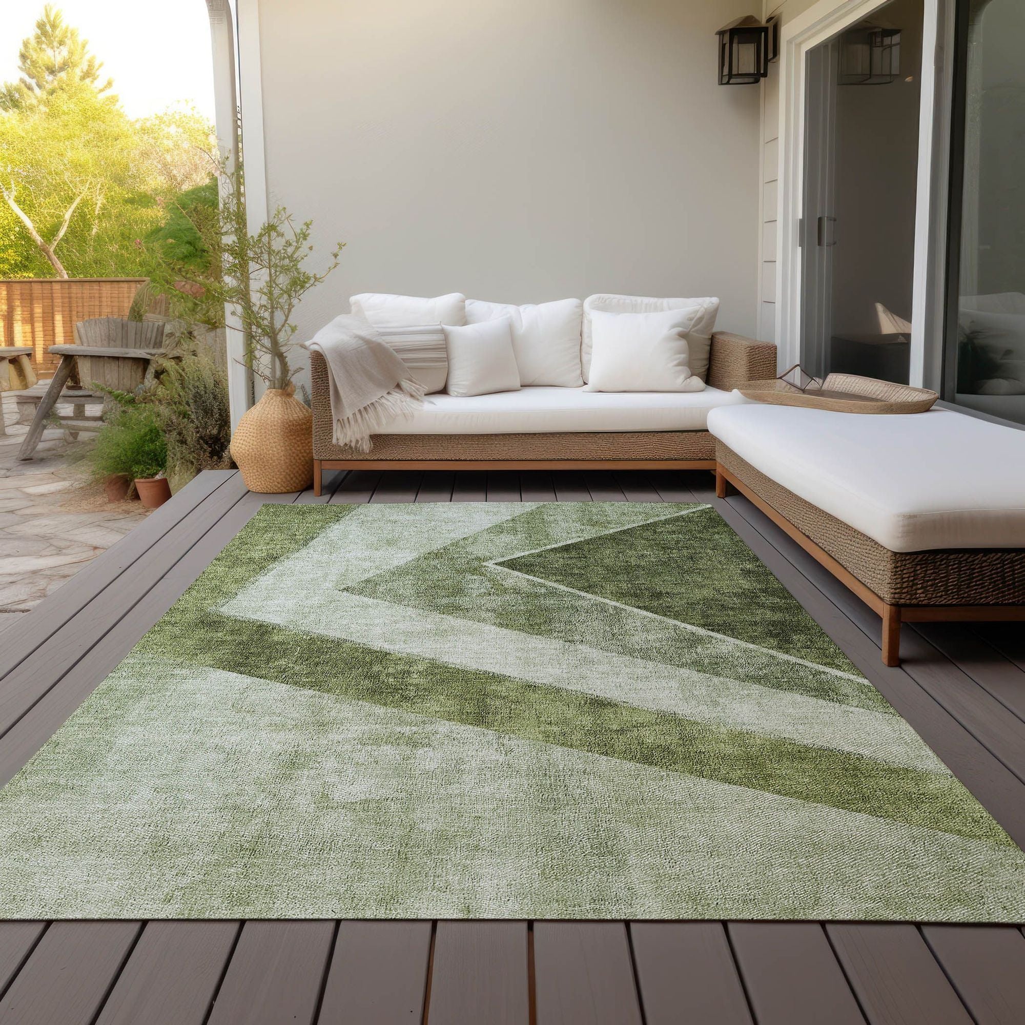 Machine Made ACN671 Olive Green Rugs #color_olive green