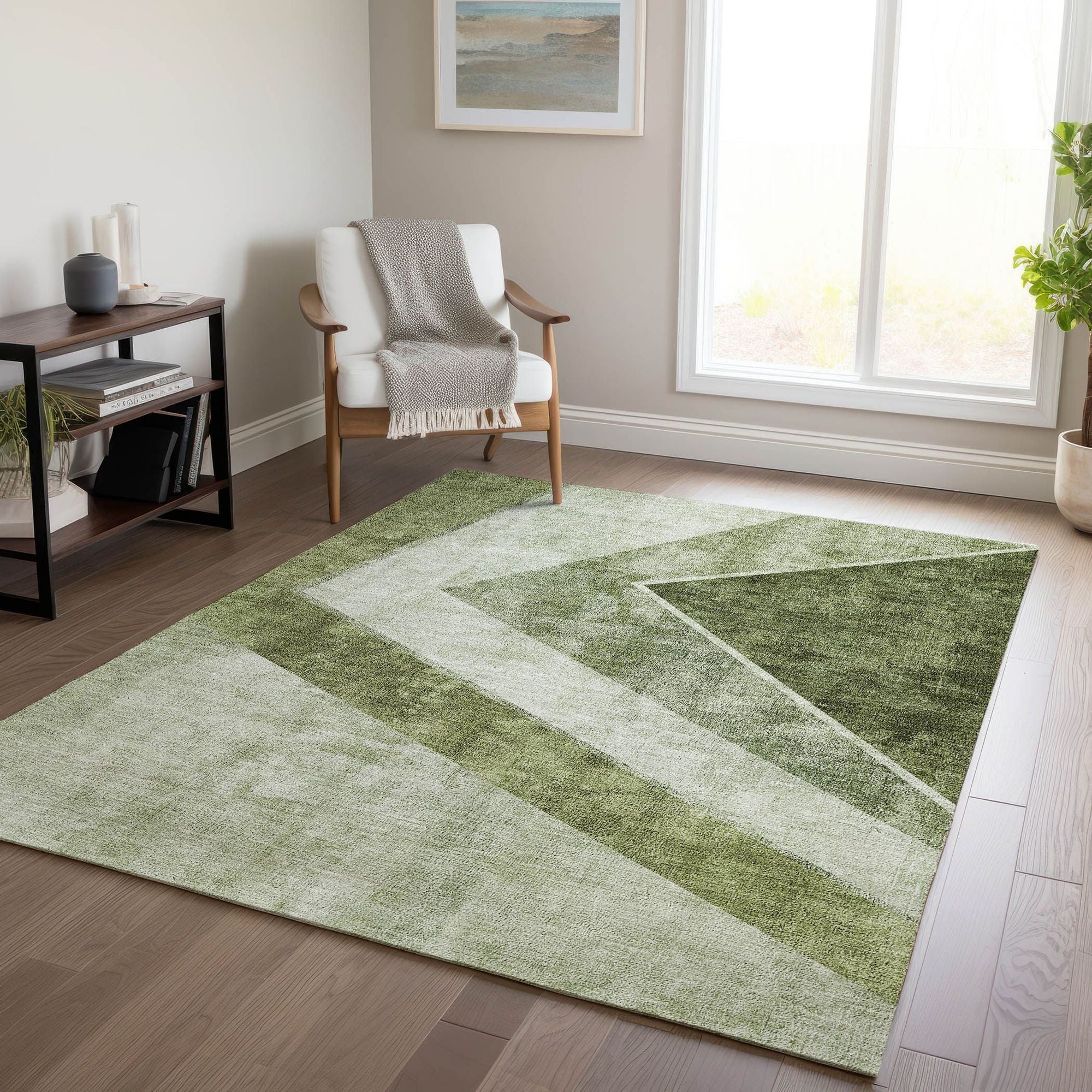 Machine Made ACN671 Olive Green Rugs #color_olive green