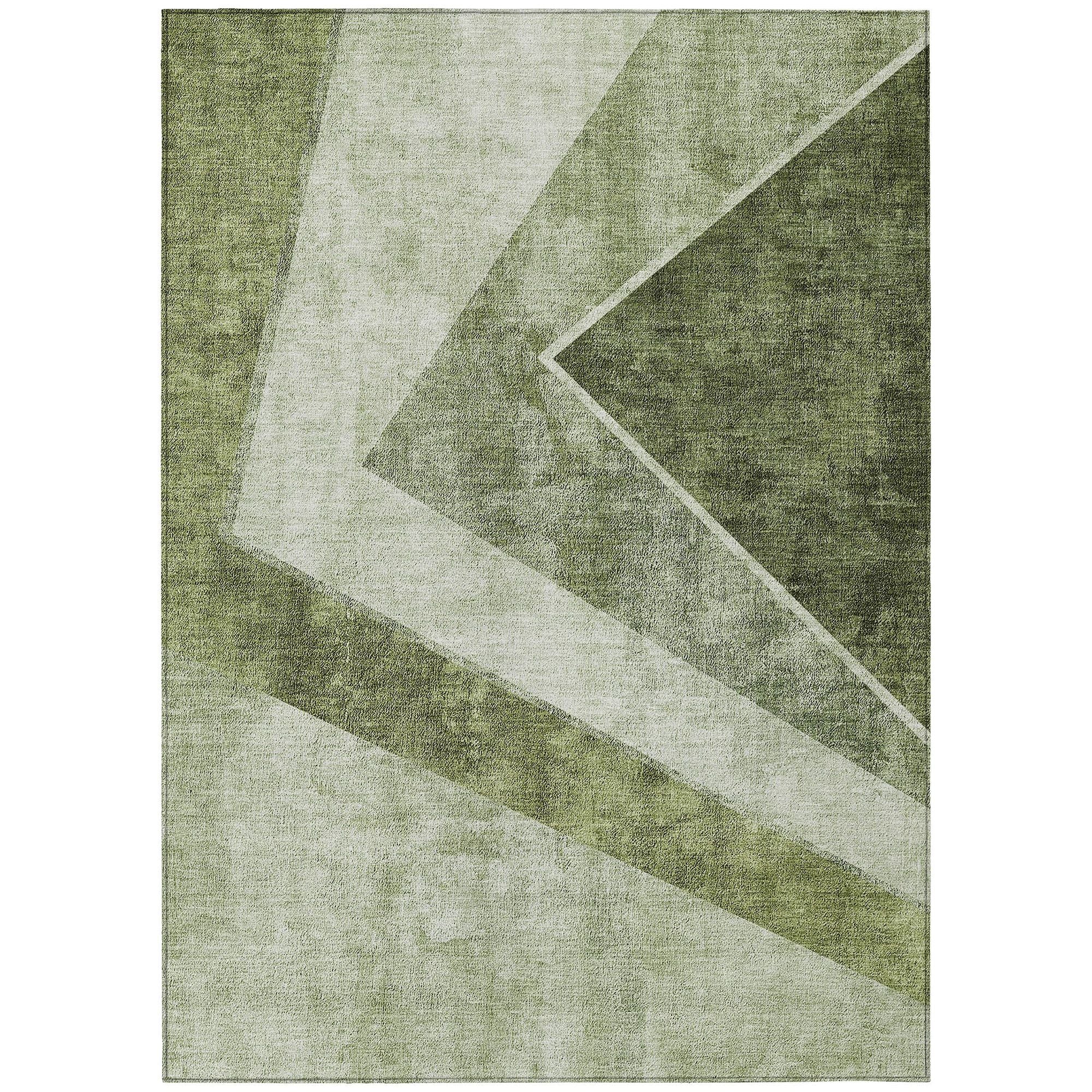 Machine Made ACN671 Olive Green Rugs #color_olive green